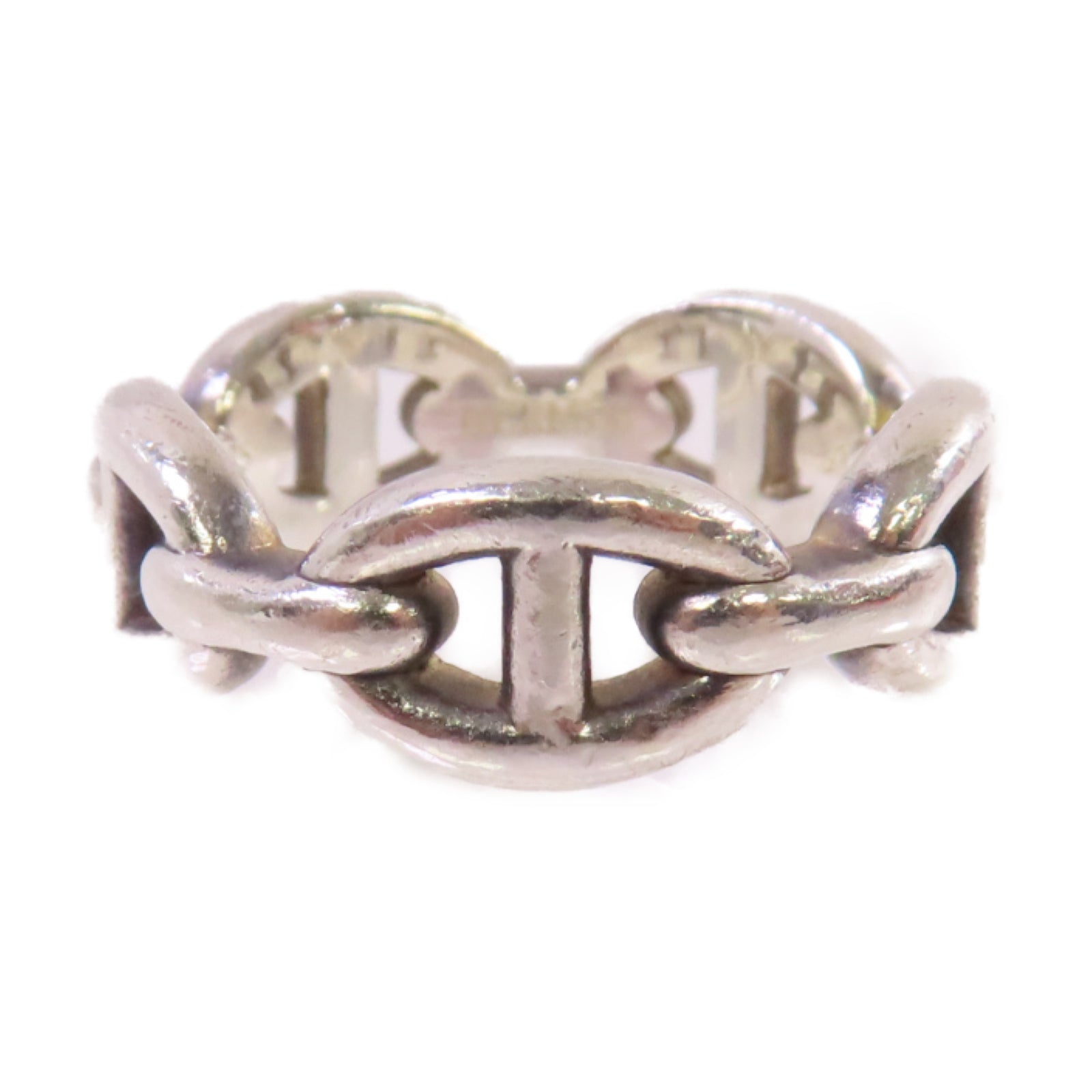 HERMES 925純銀Chaine d'Ancre Enchainee Ring戒指#53/US#6.75