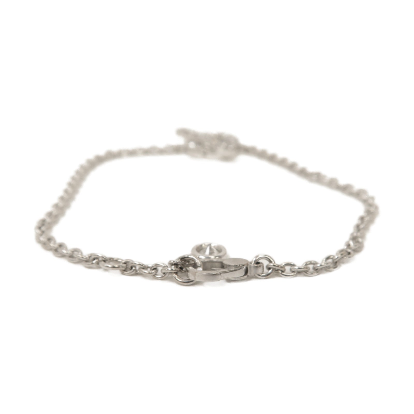 HERMES 18K白金Finesse Bracelet鑽石手鏈銀色
