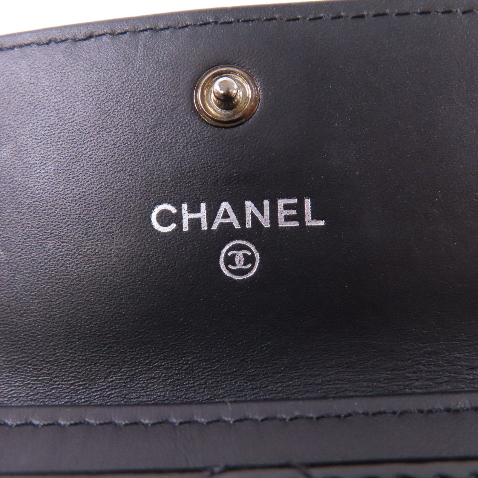 CHANEL 漆皮皮革Card Case銀扣卡片套