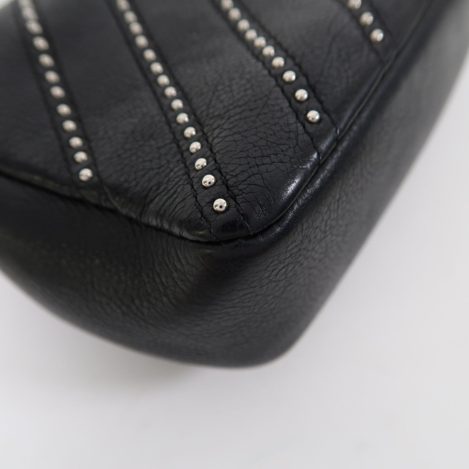 CHANEL 【激減優惠】斜紋羊皮皮革Chain Shoulder Bag銀扣鏈帶肩背袋黑色