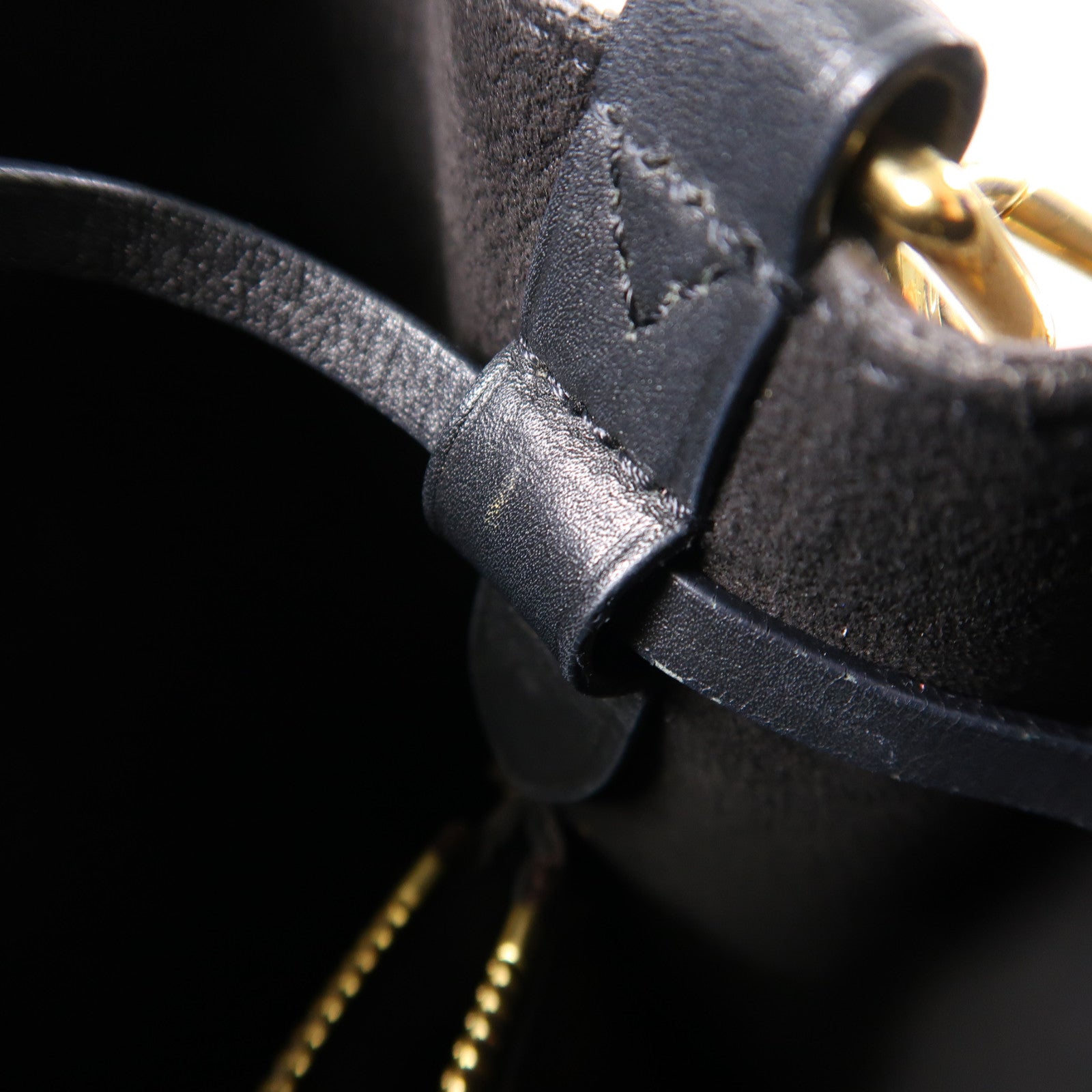 LOUIS VUITTON Monogram Neo Noe MM金扣肩背袋棕色/黑色