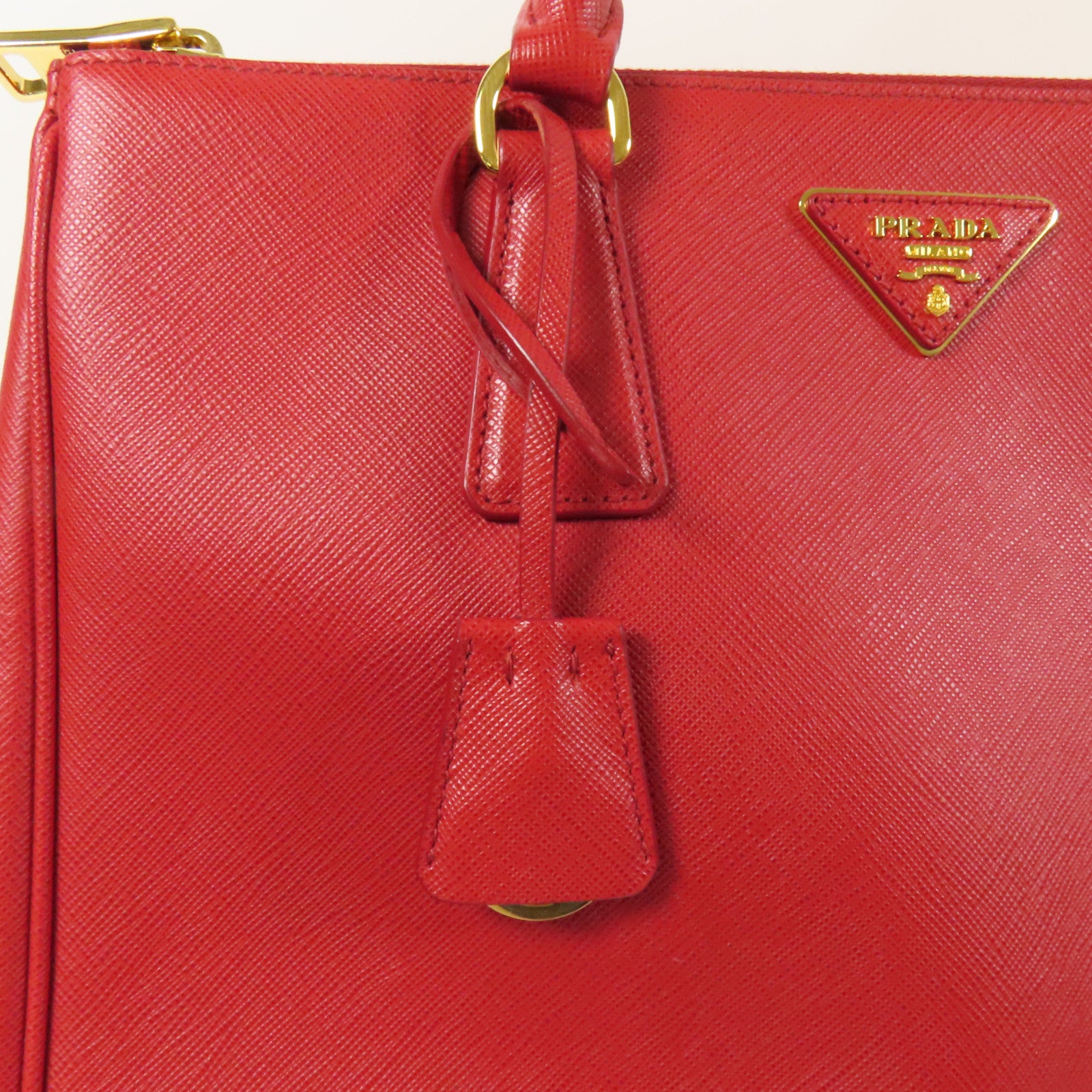 PRADA Saffiano皮革Shoulder Bag金扣手挽肩背兩用袋