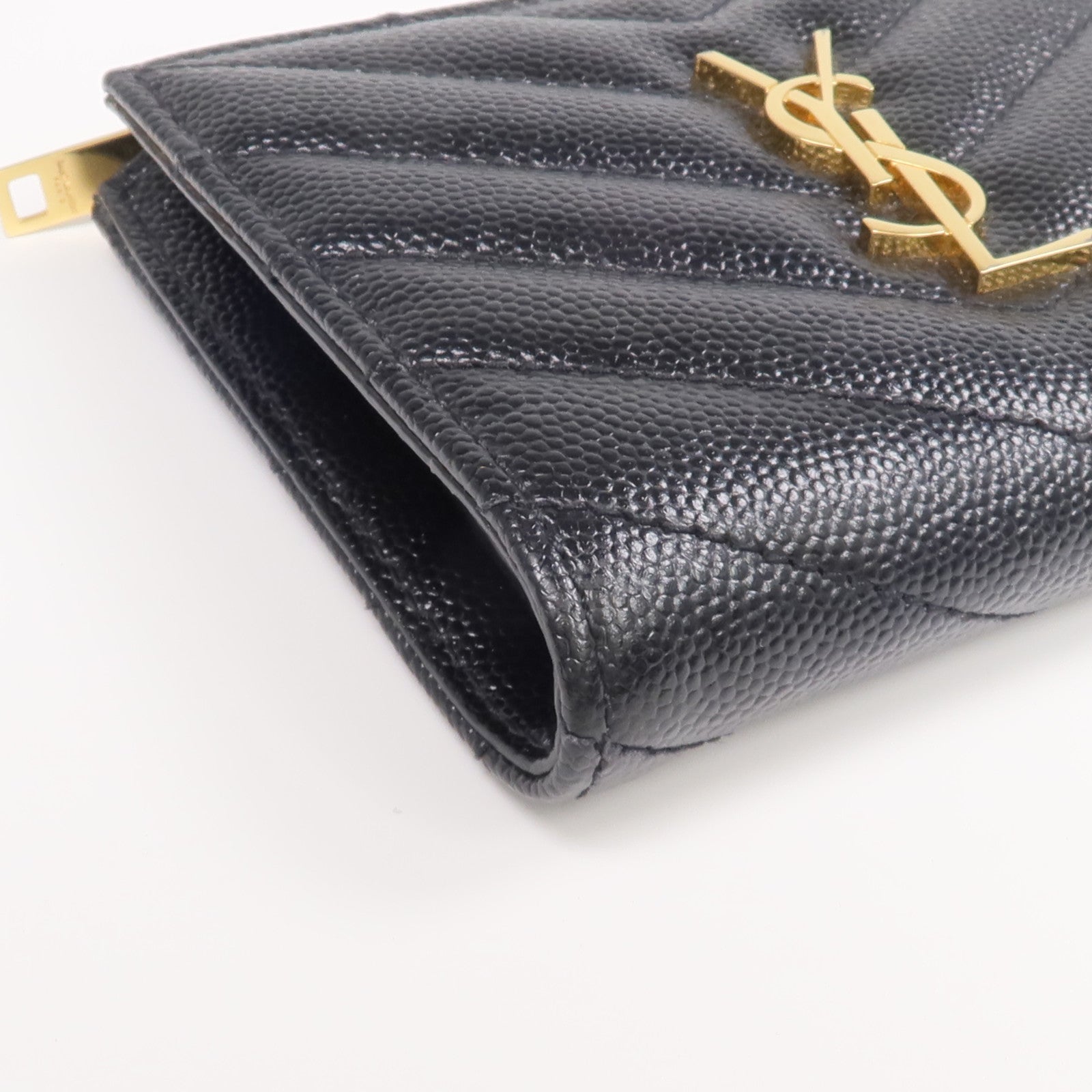SAINT LAURENT 牛皮皮革Wallet金扣錢包