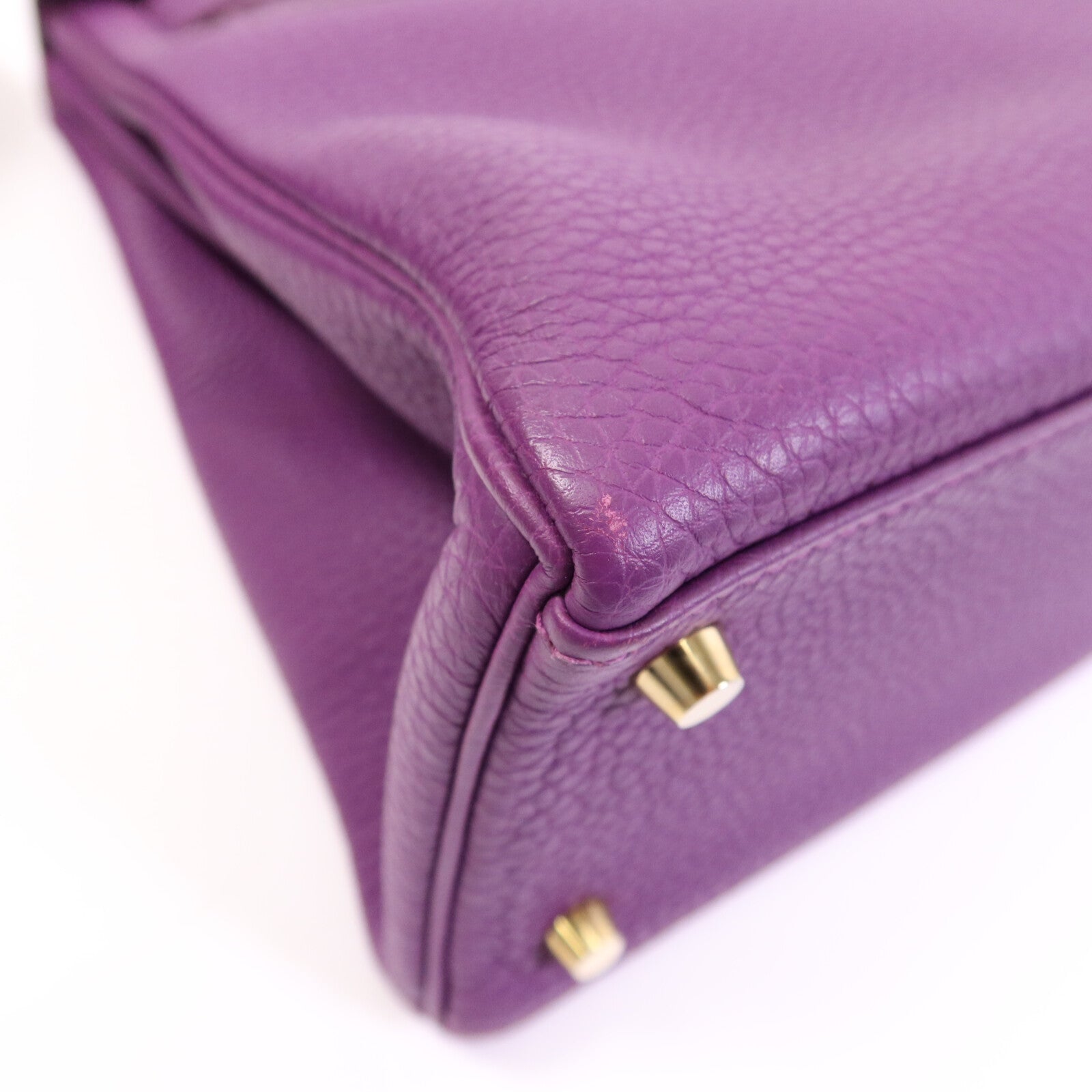 HERMES Togo皮革Kelly 28金扣手挽肩背兩用袋Anemone