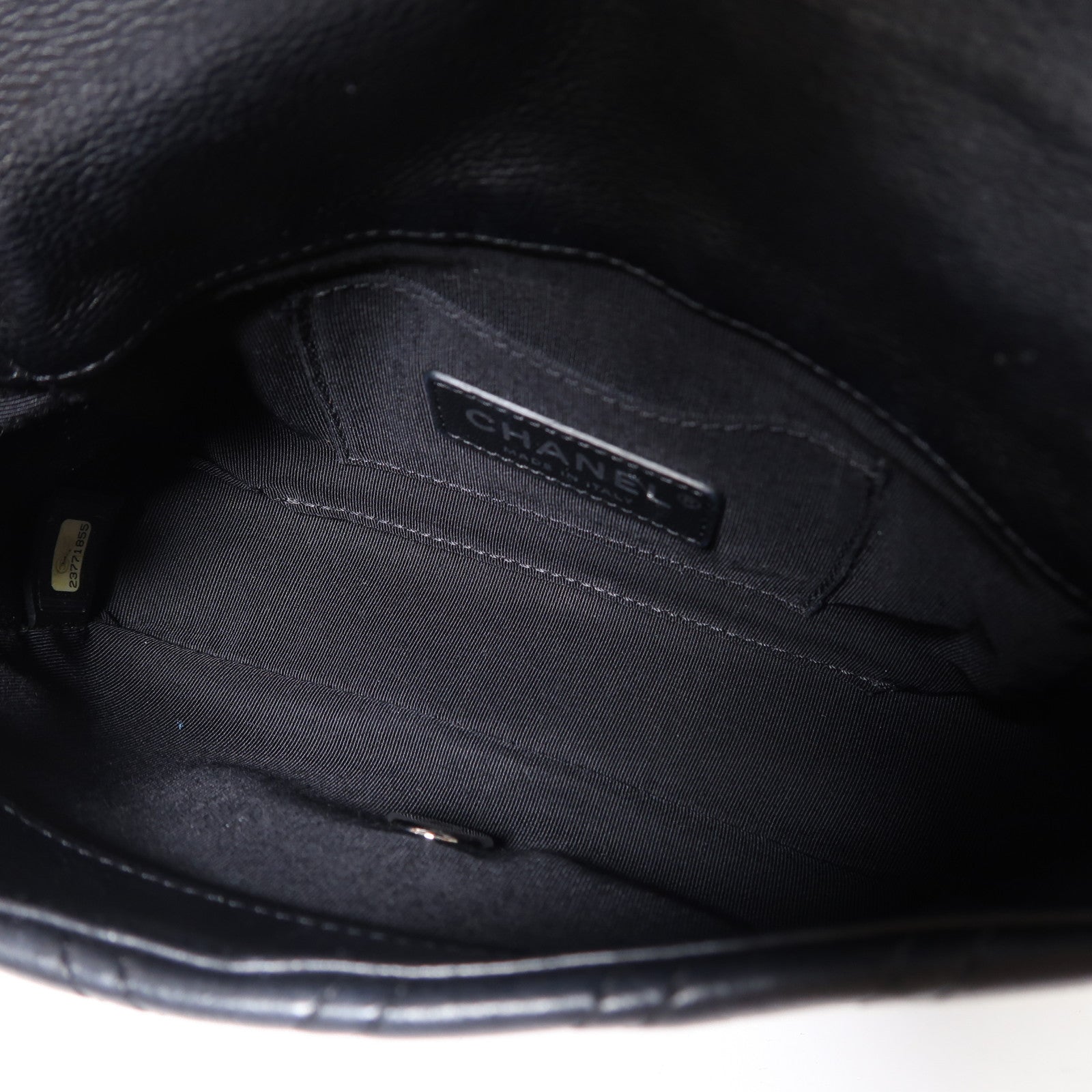 CHANEL 【激減優惠】斜紋羊皮皮革Chain Shoulder Bag銀扣鏈帶肩背袋黑色