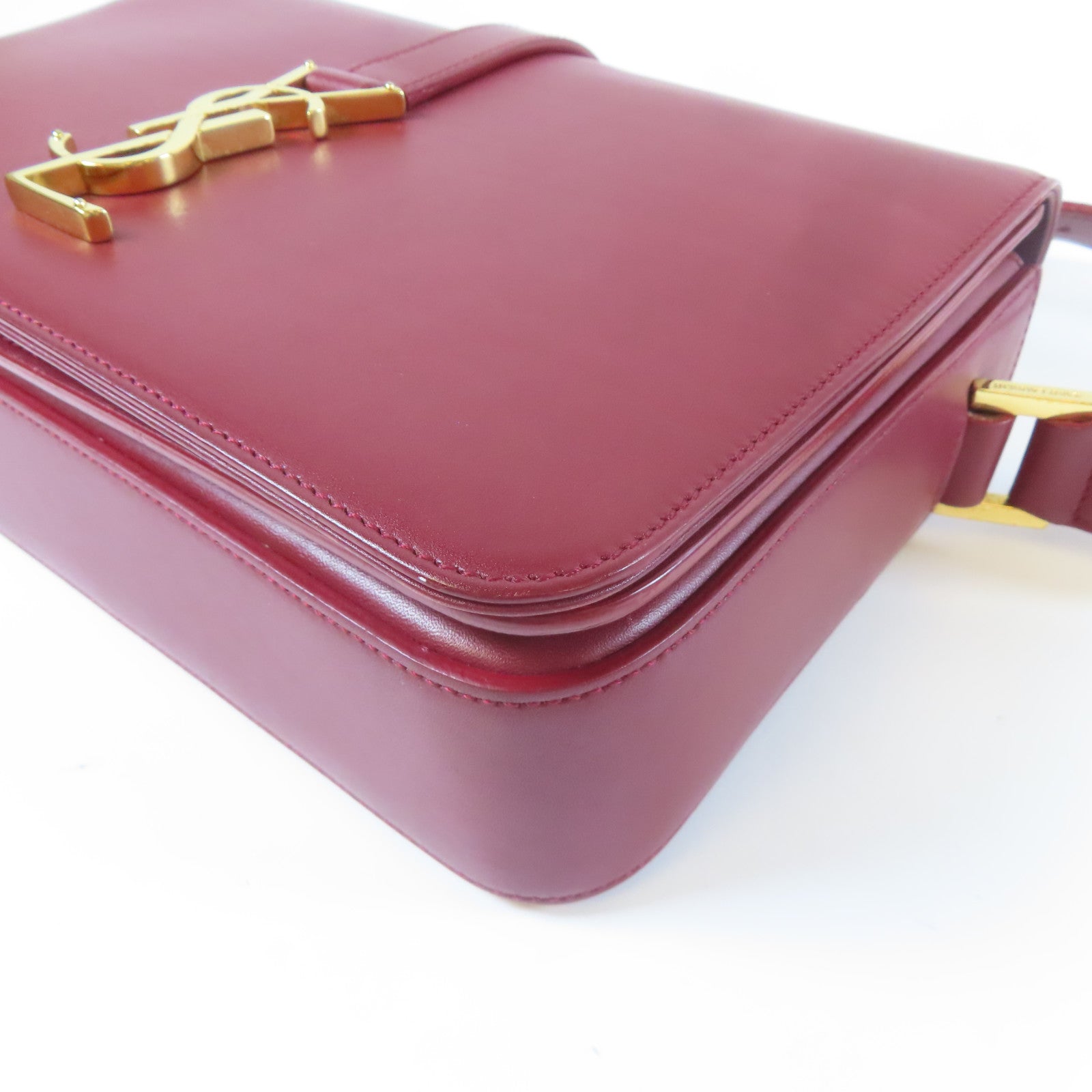 SAINT LAURENT 【激減優惠】牛皮皮革Classic Universite Shoulder Bag金扣肩背袋紅色