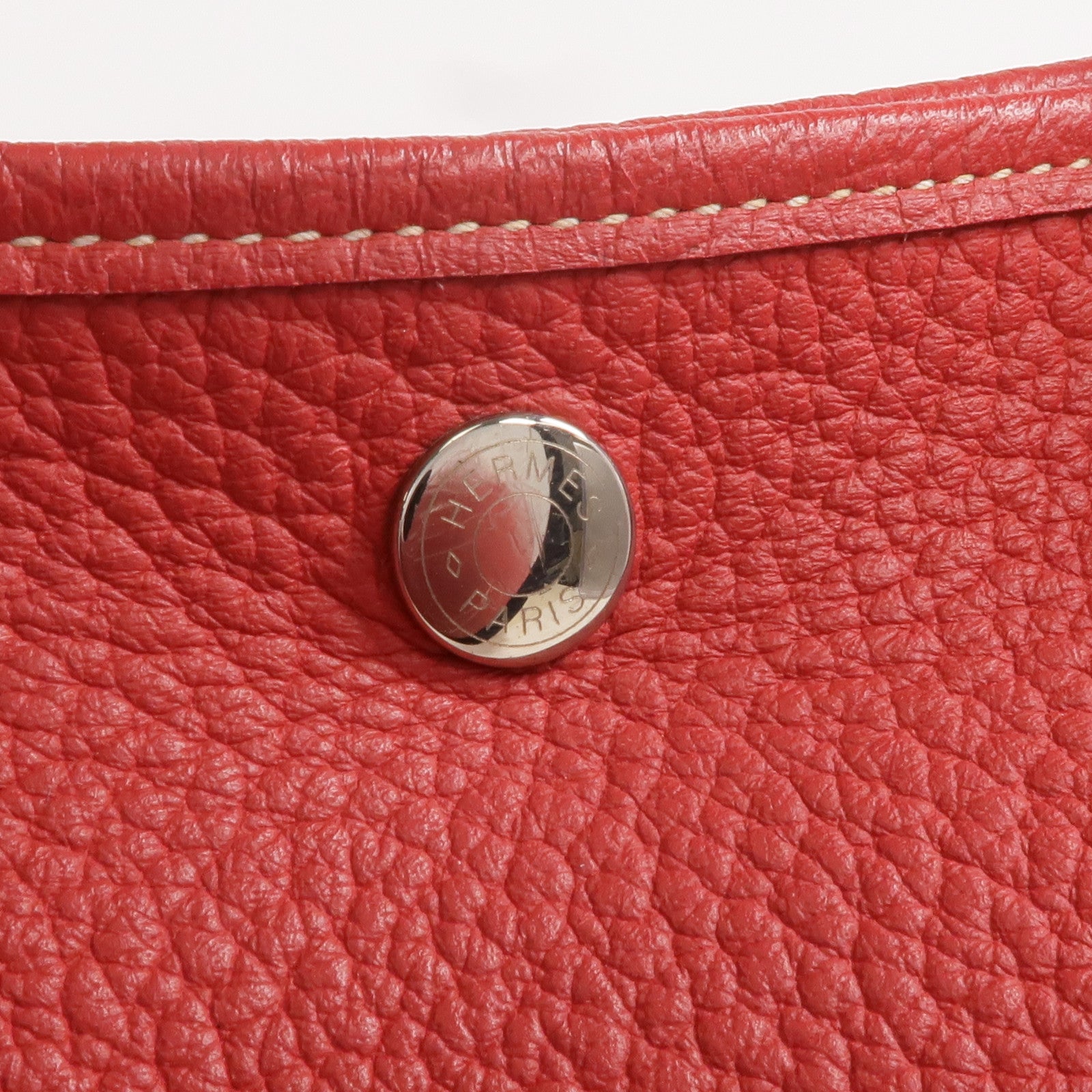 HERMES Clemence皮革Garden Party PM銀扣手挽袋
