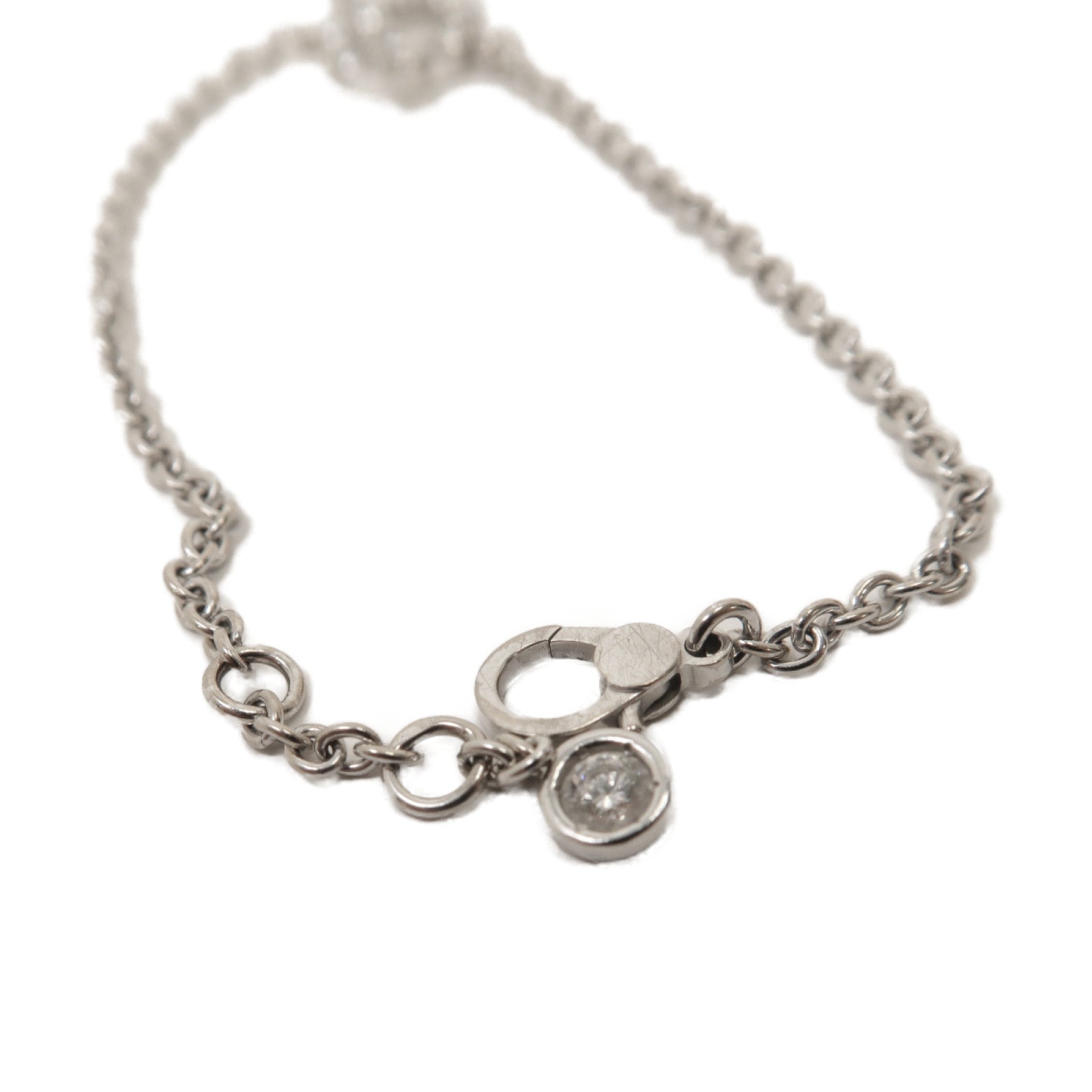 HERMES 18K白金Finesse Bracelet鑽石手鏈銀色