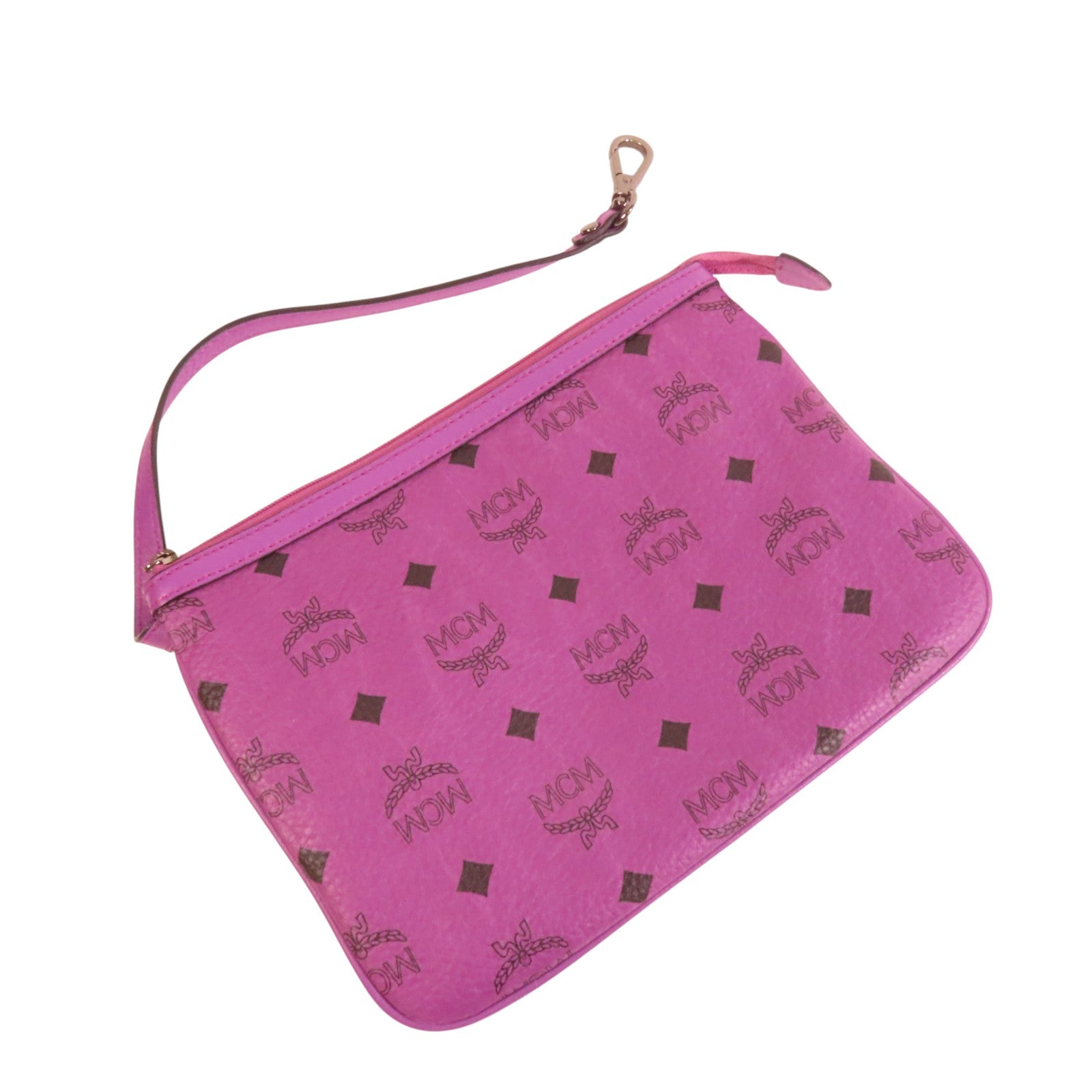 MCM 塗層帆布Tote Bag銀扣手挽肩背兩用袋
