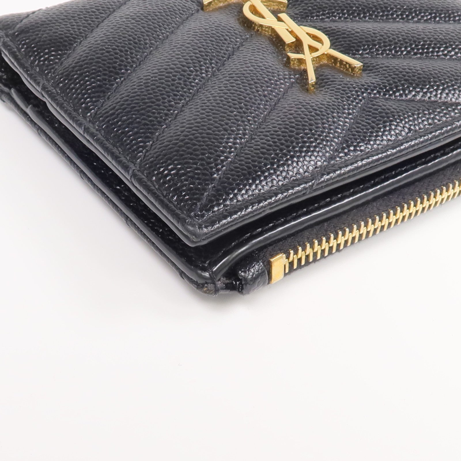SAINT LAURENT 牛皮皮革Wallet金扣錢包