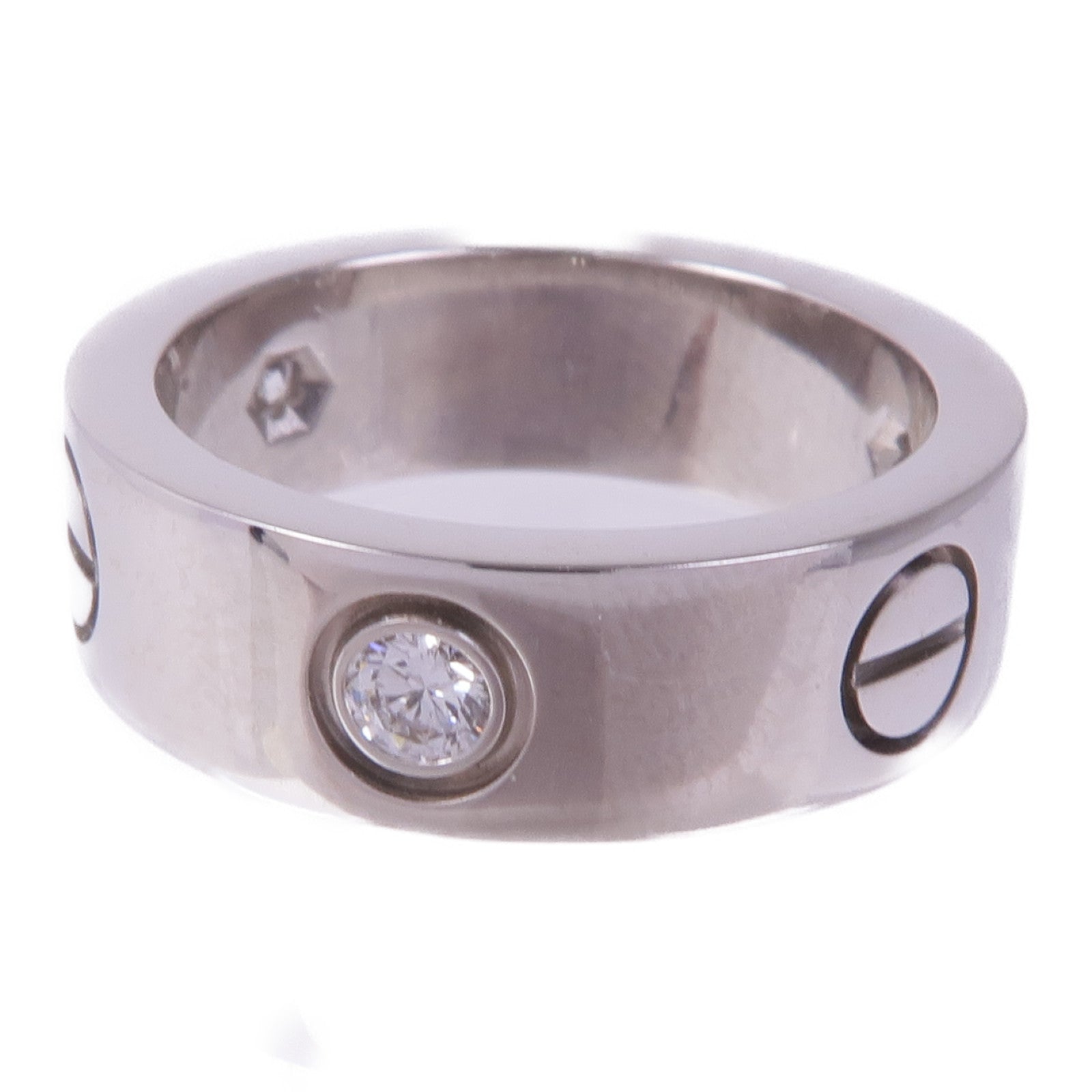 CARTIER 18K白金Love Ring鑽石戒指Cartier#48/US#4.5