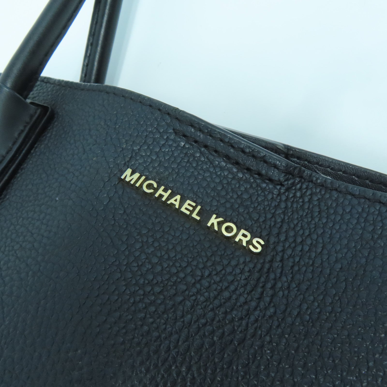 Michael Kors 【激減優惠】牛皮皮革Tote Bag金扣肩背袋黑色