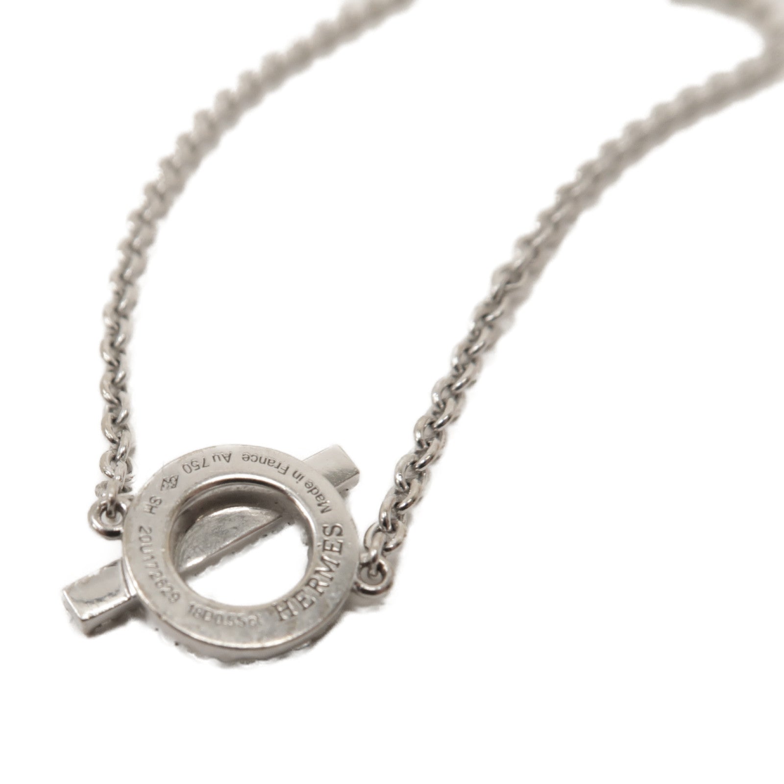 HERMES 18K白金Finesse Bracelet鑽石手鏈銀色