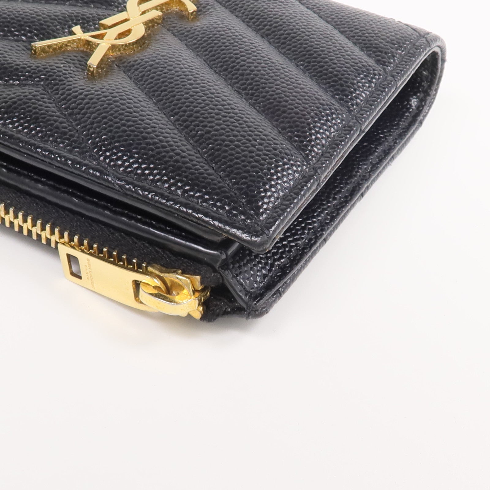 SAINT LAURENT 牛皮皮革Wallet金扣錢包