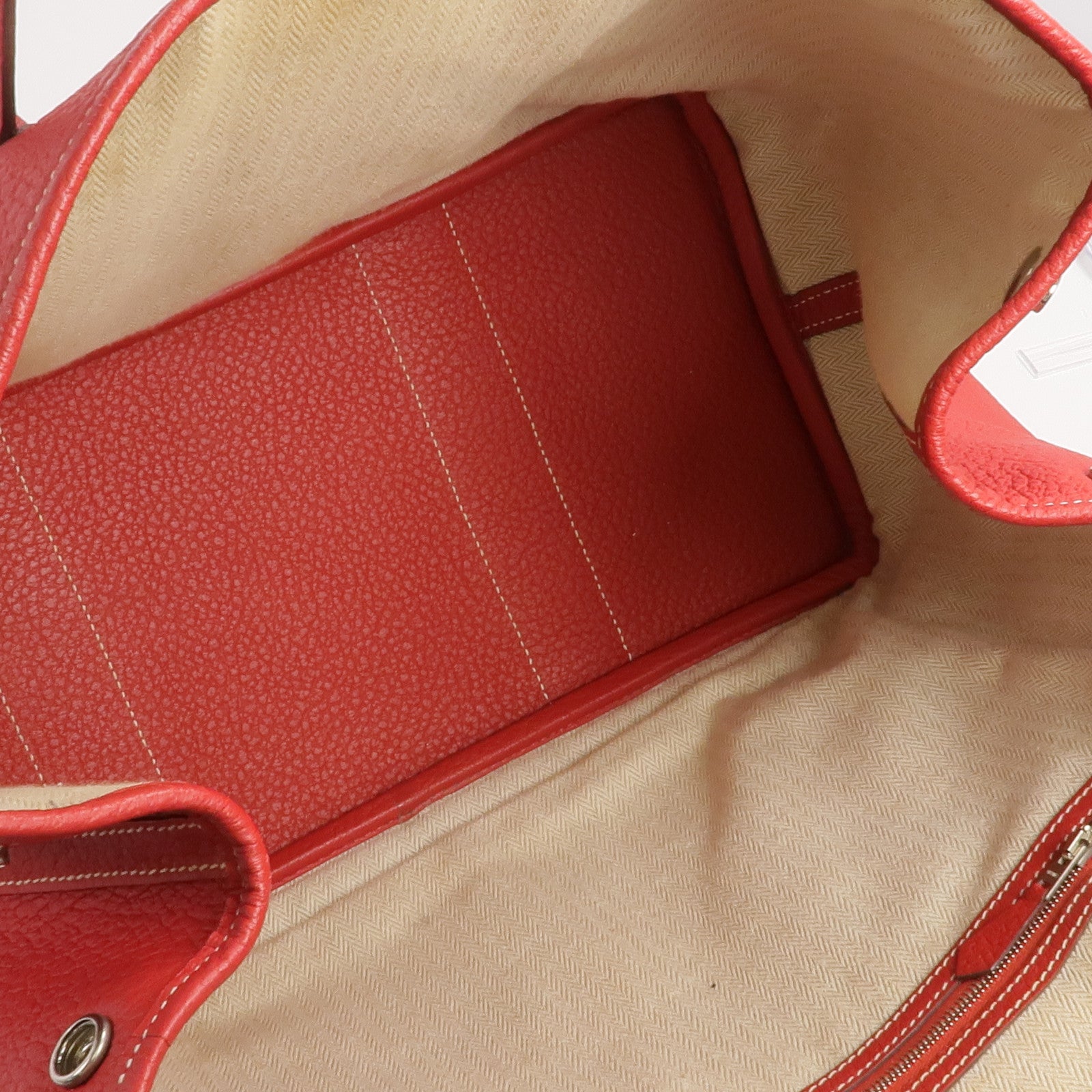 HERMES Clemence皮革Garden Party PM銀扣手挽袋