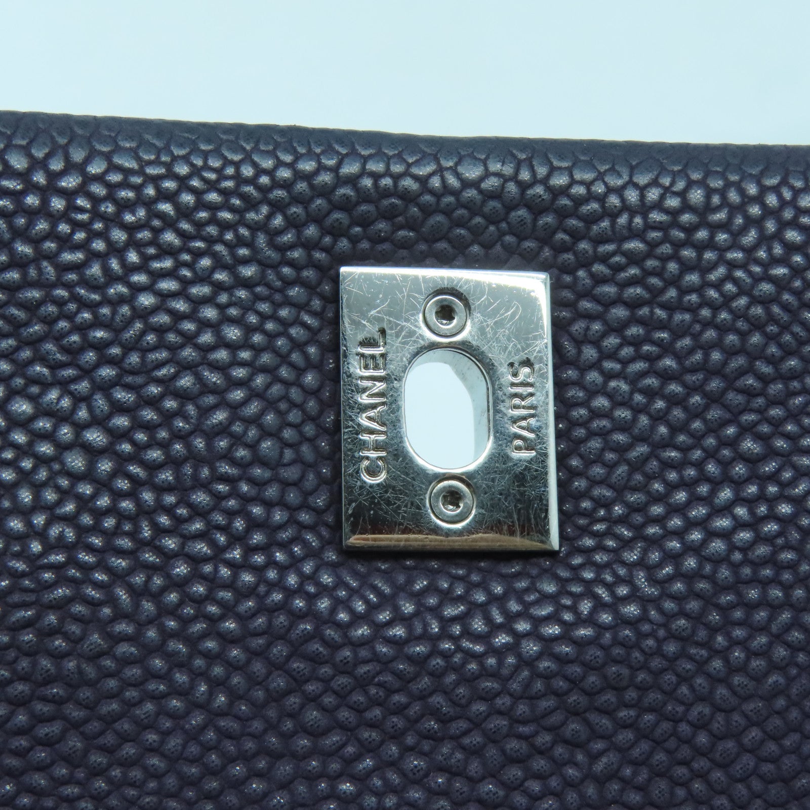 CHANEL 【激減優惠】菱格牛皮皮革Chain Shoulder銀扣手挽肩背兩用袋紫色