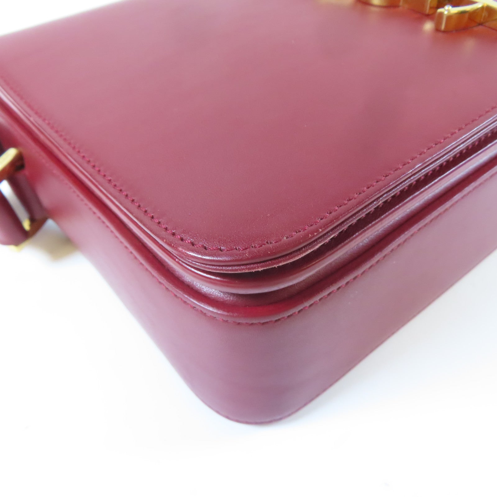 SAINT LAURENT 【激減優惠】牛皮皮革Classic Universite Shoulder Bag金扣肩背袋紅色