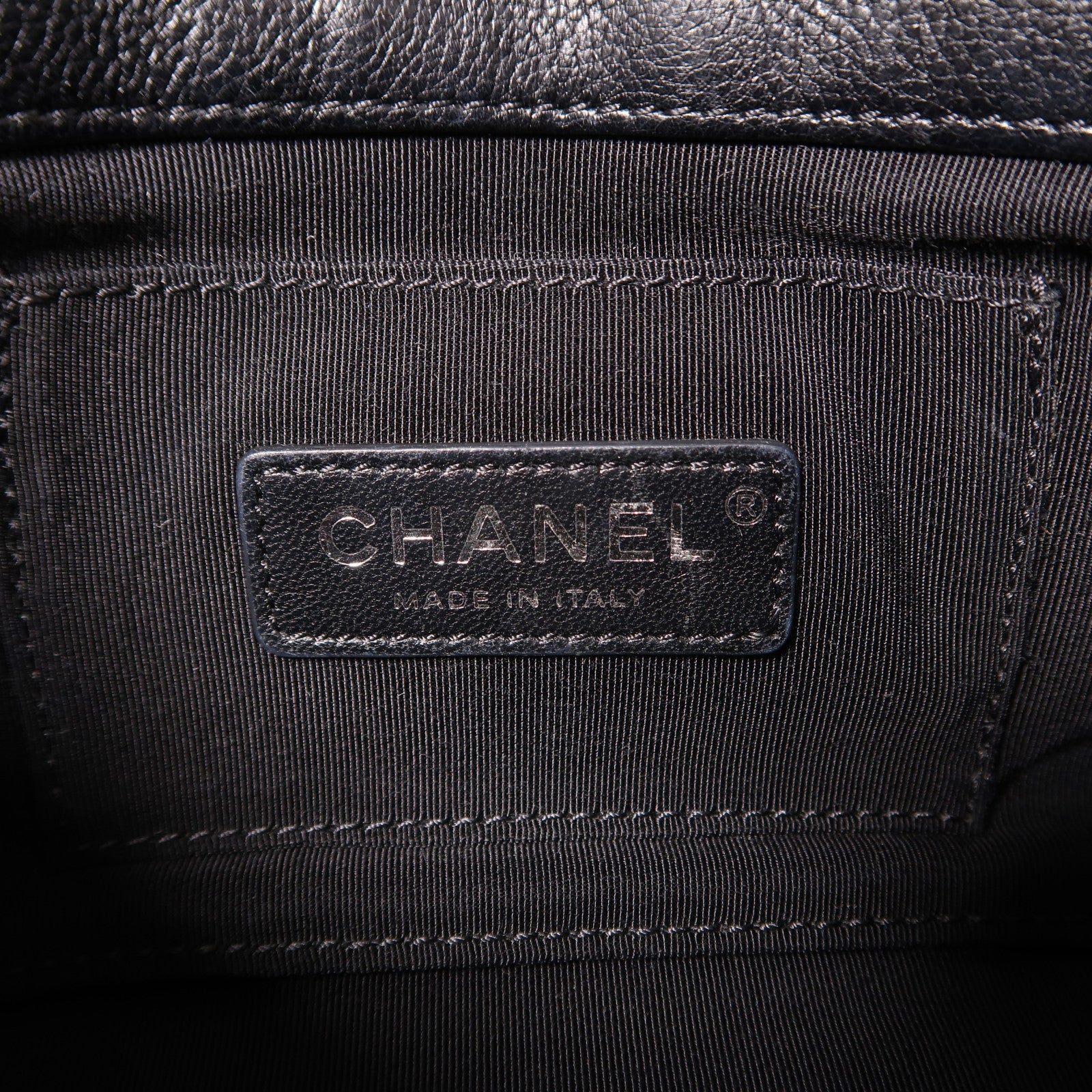 CHANEL 【激減優惠】斜紋羊皮皮革Chain Shoulder Bag銀扣鏈帶肩背袋黑色