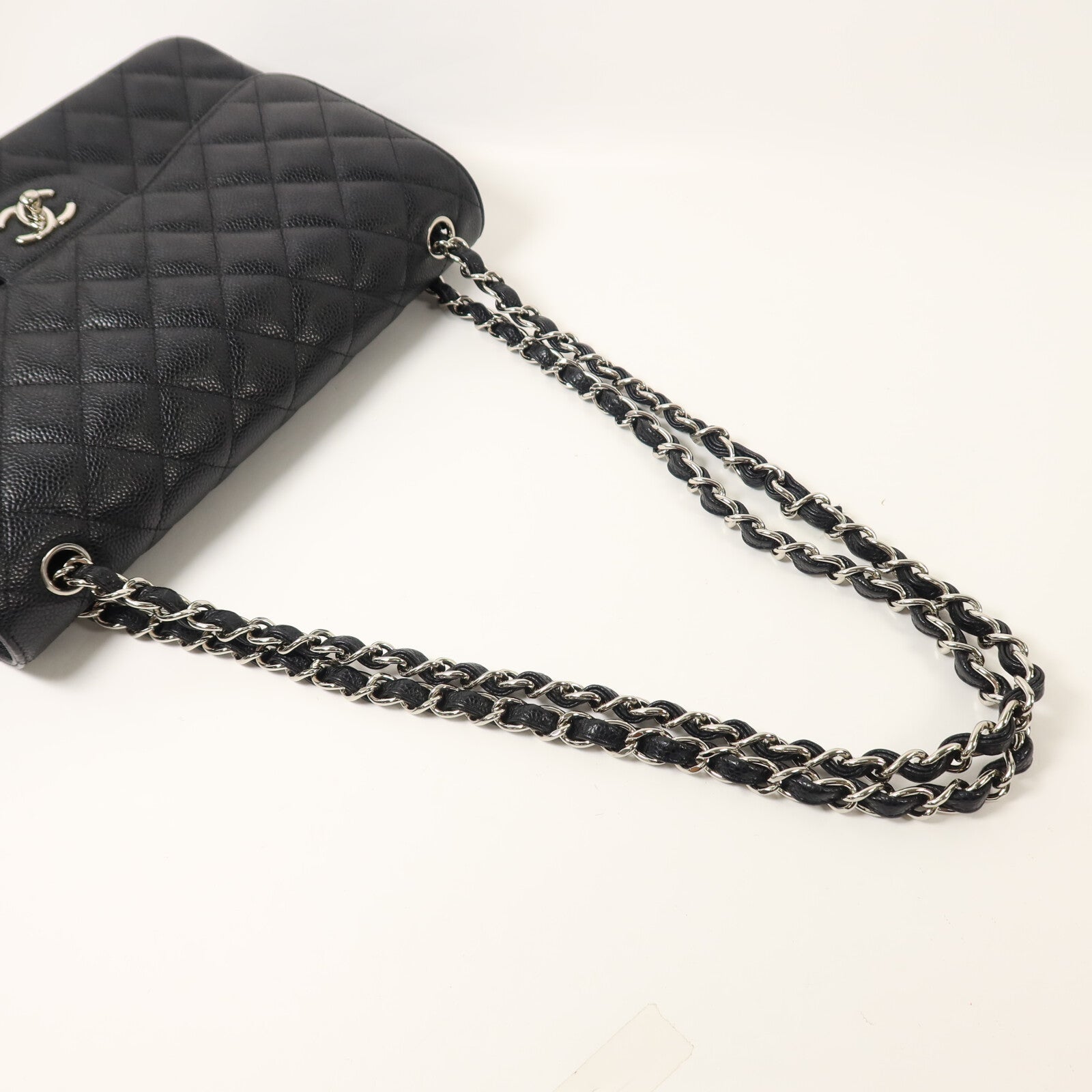 CHANEL 牛皮皮革Large Classic鏈帶肩背袋