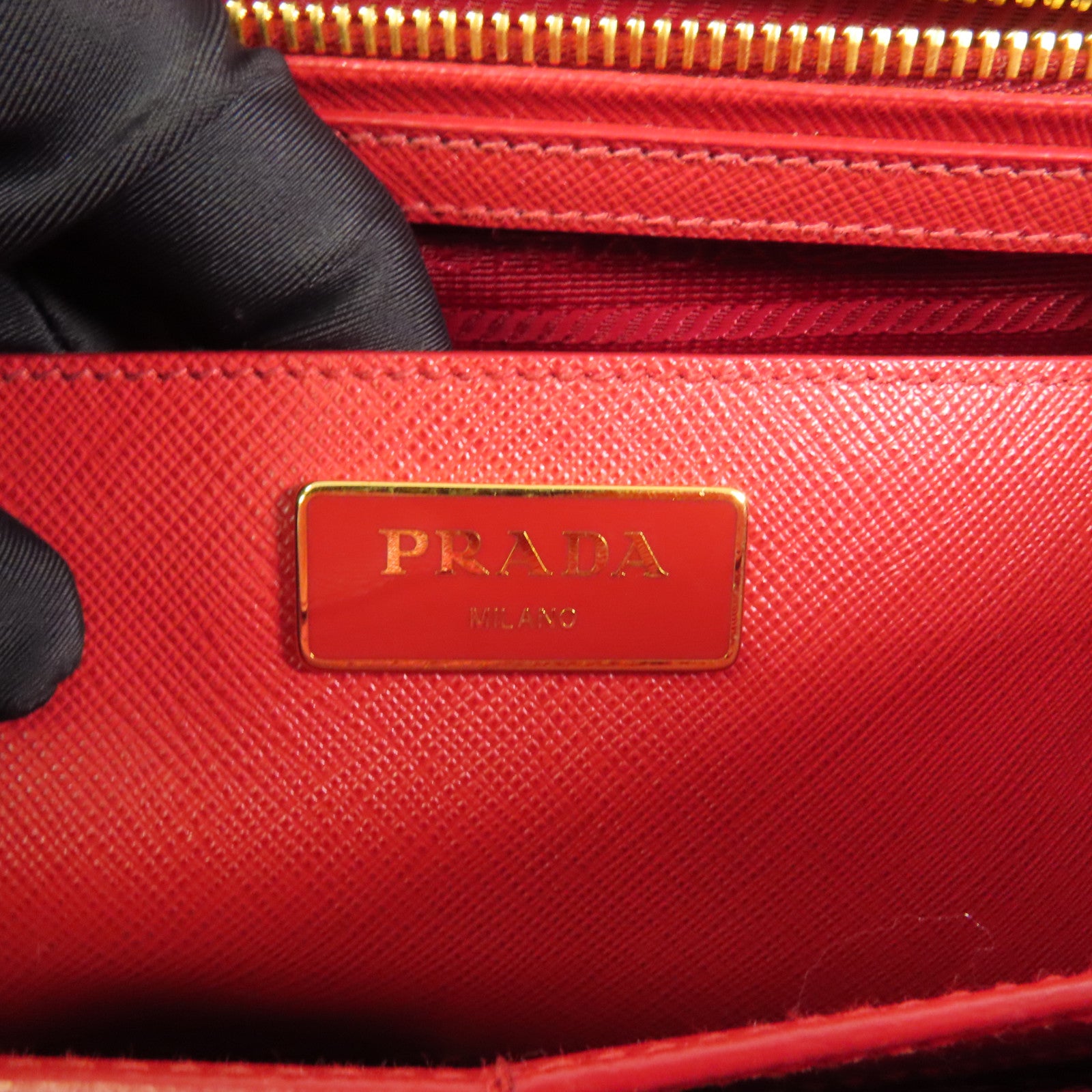 PRADA Saffiano皮革Shoulder Bag金扣手挽肩背兩用袋