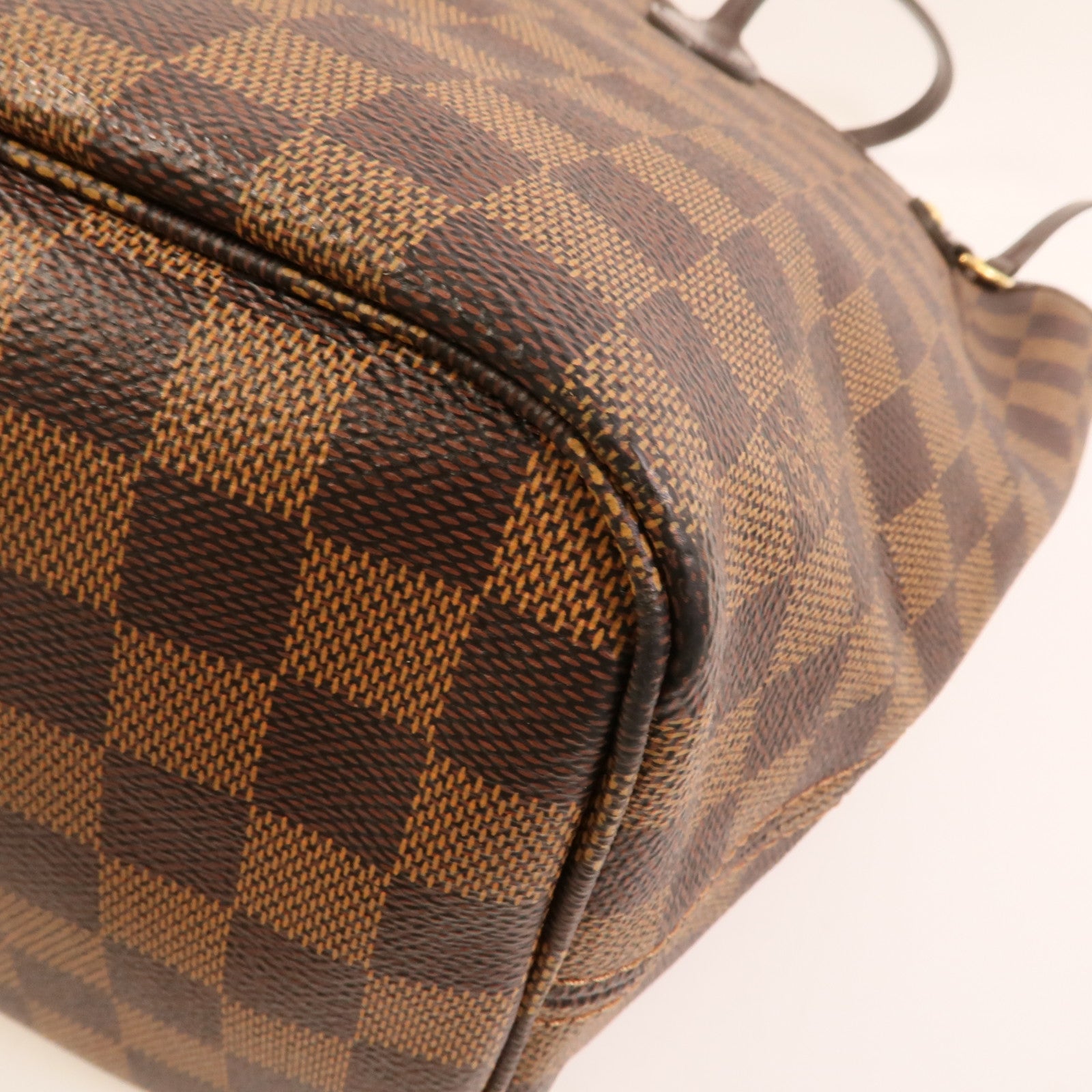 LOUIS VUITTON Damier Neverfull MM金扣手挽袋/肩背袋