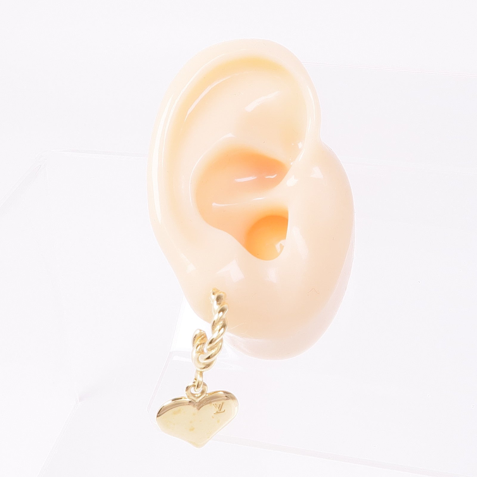 LOUIS VUITTON LV Sweet Monogram Earrings Metal Gold Red