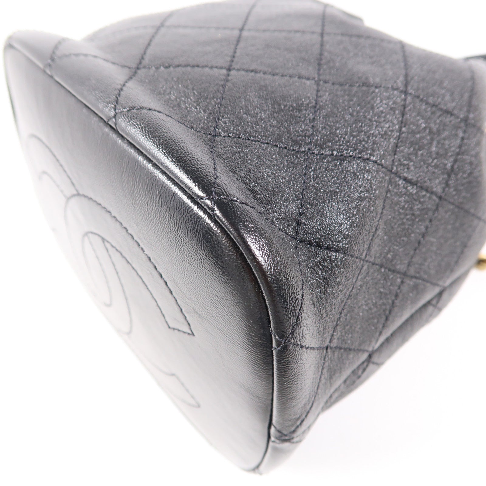 CHANEL 牛皮皮革Bucket Bag金扣手挽肩背兩用袋