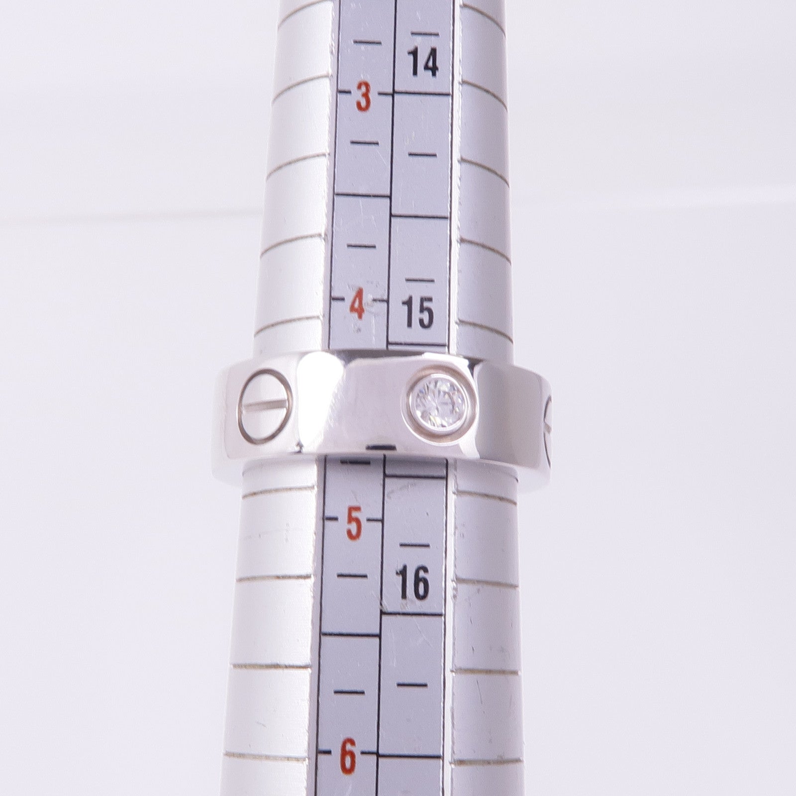 CARTIER 18K白金Love Ring鑽石戒指Cartier#48/US#4.5