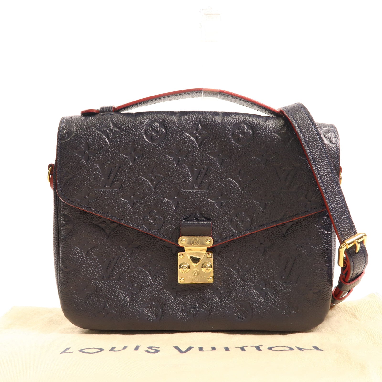 LOUIS VUITTON Monogram Empreinte Pochette Metis金扣手挽肩背兩用袋