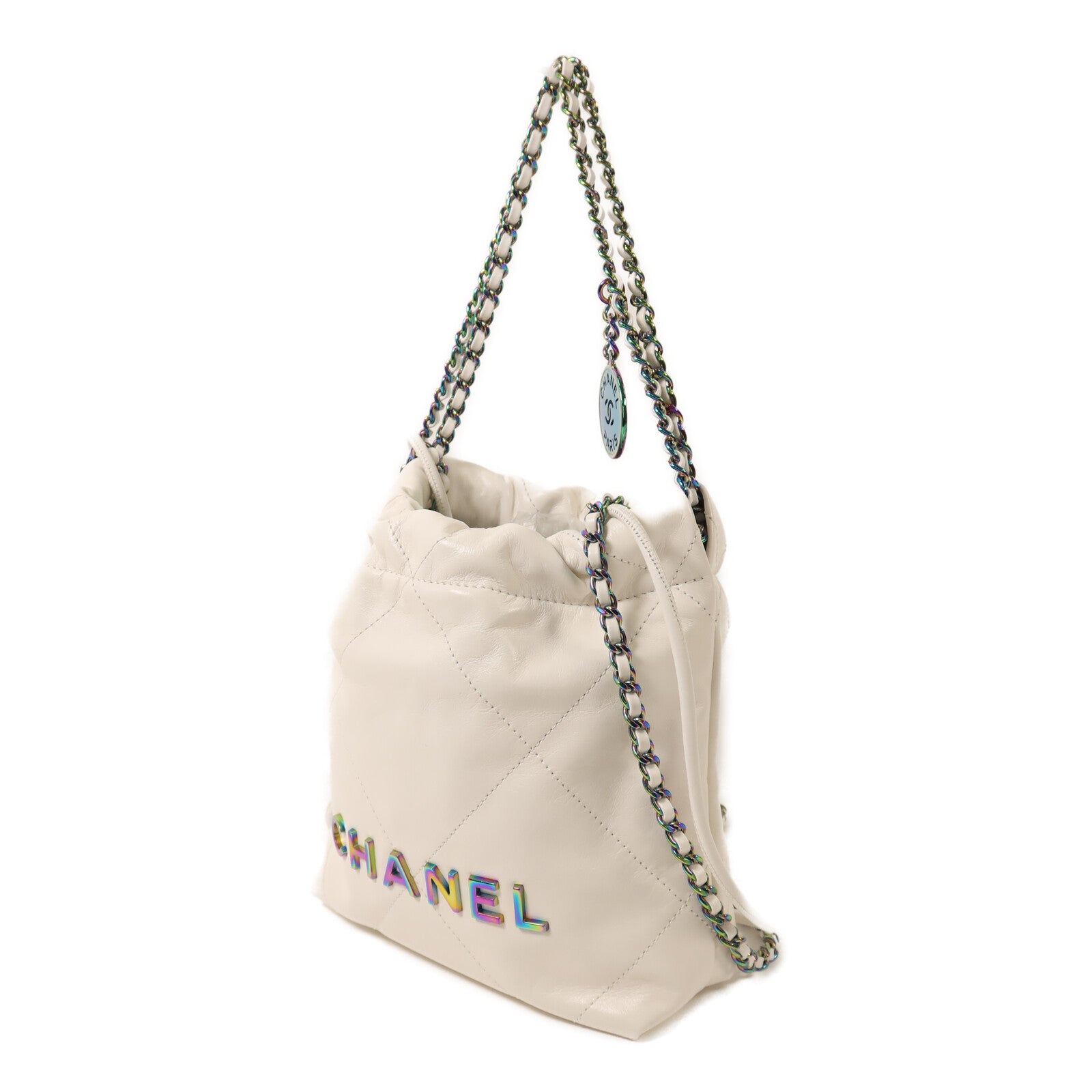 CHANEL 牛皮皮革Chanel 22 Mini鏈帶手挽肩背兩用袋