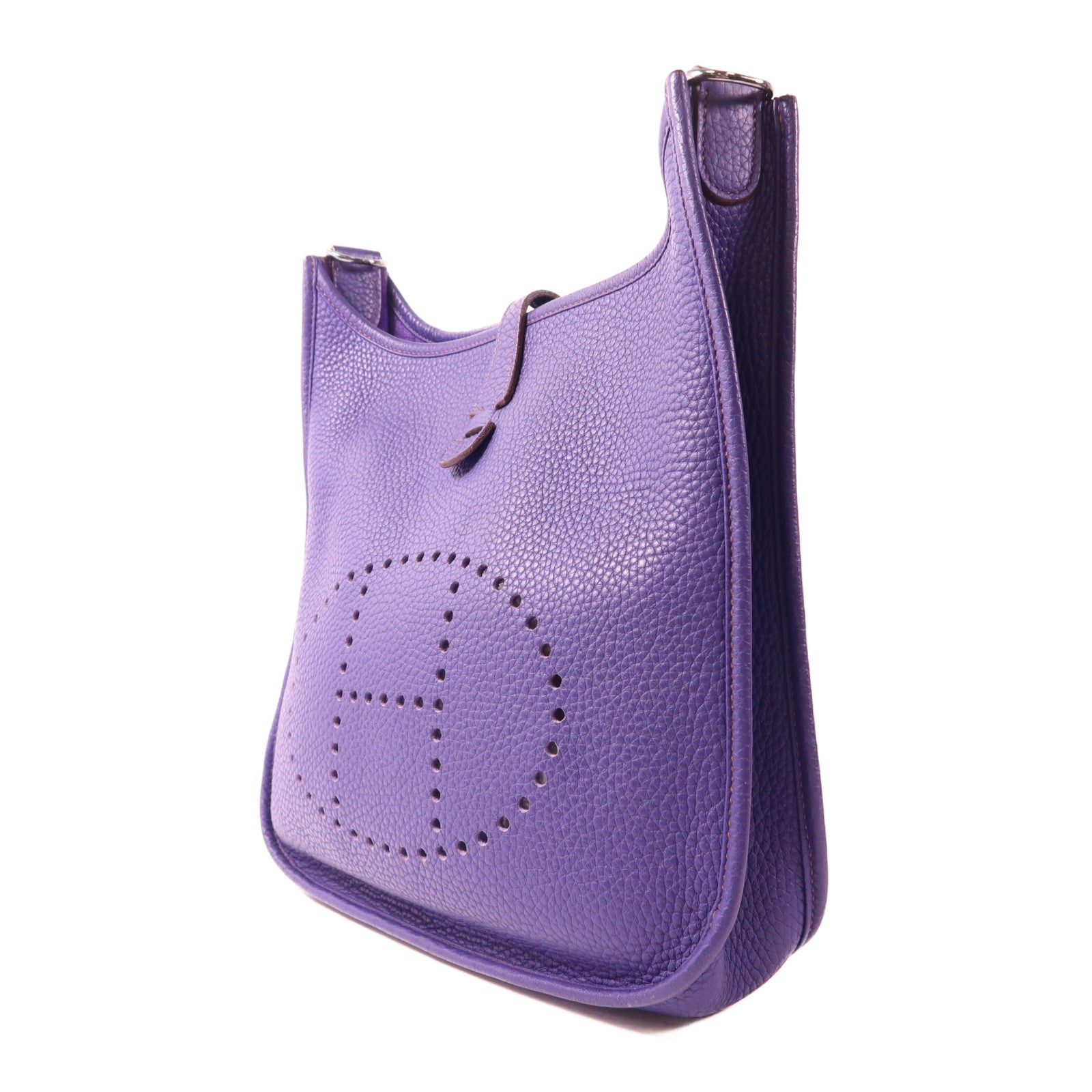 HERMES Clemence皮革Evelyne PM銀扣肩背袋Iris