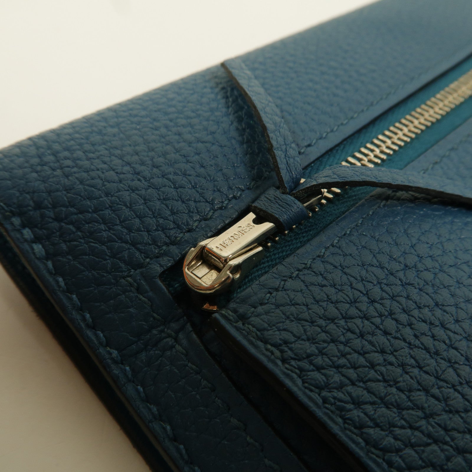 HERMES Clemence皮革Dogon MM長錢包Colvert