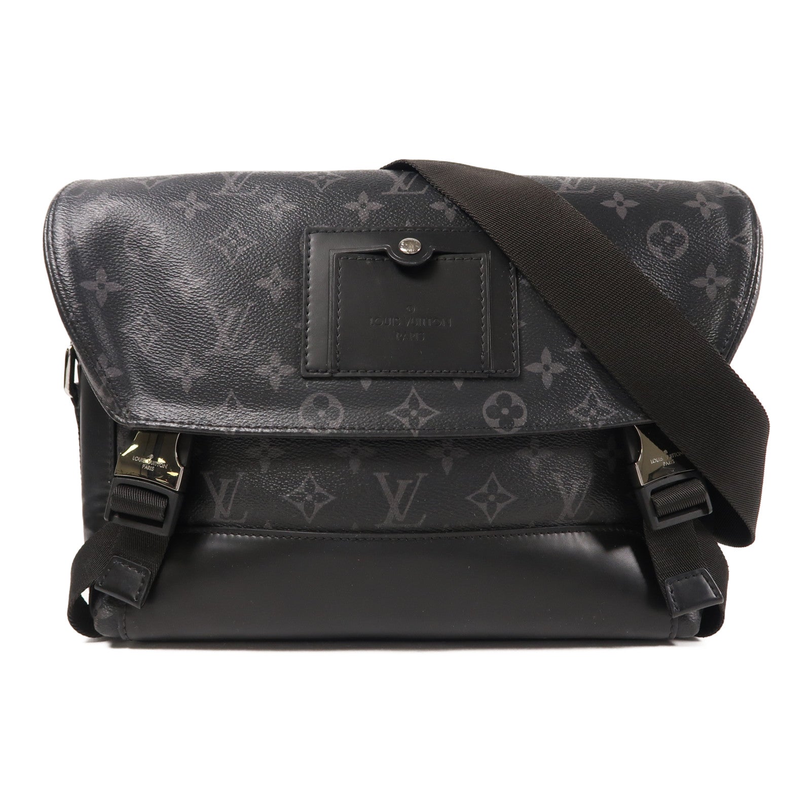 LOUIS VUITTON Monogram Eclipse Messenger PM Voyager銀扣肩背袋