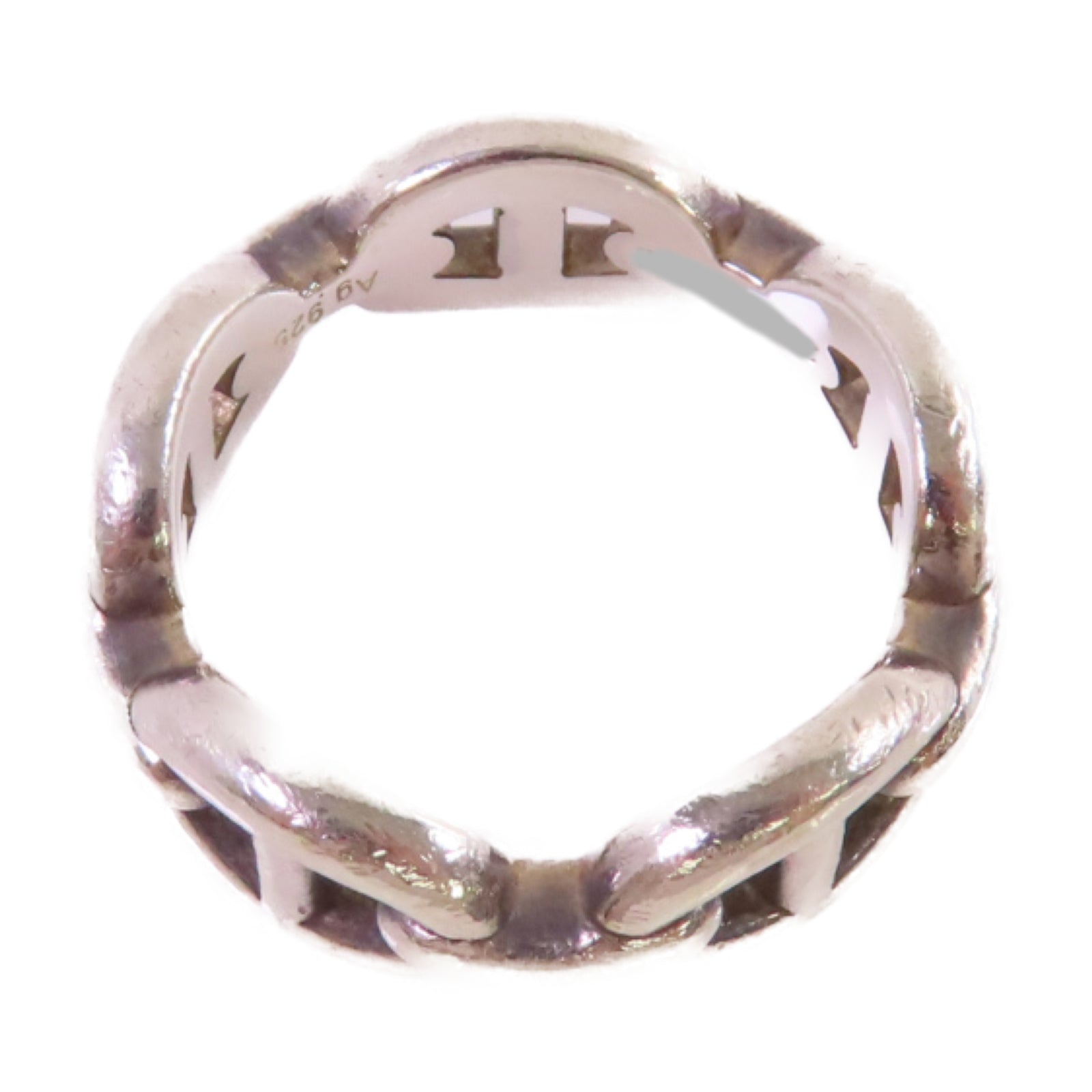 HERMES 925純銀Chaine d'Ancre Enchainee Ring戒指#53/US#6.75