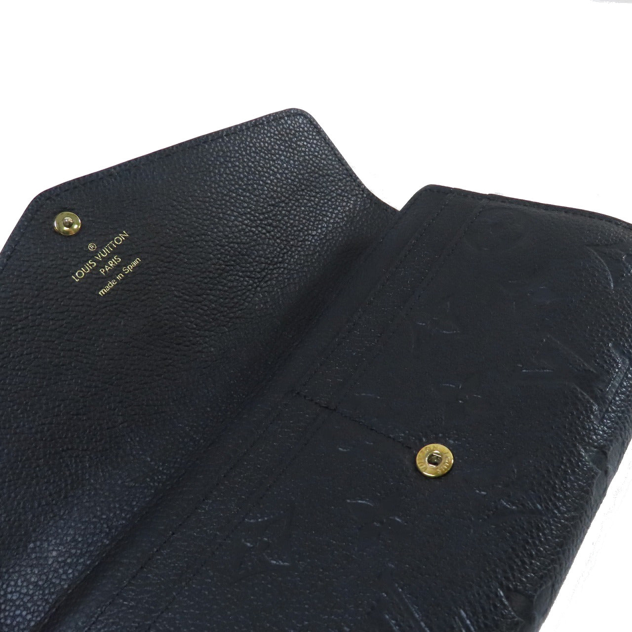 LOUIS VUITTON Monogram Empreinte Sarah Continental Long Wallet金扣長錢包黑色