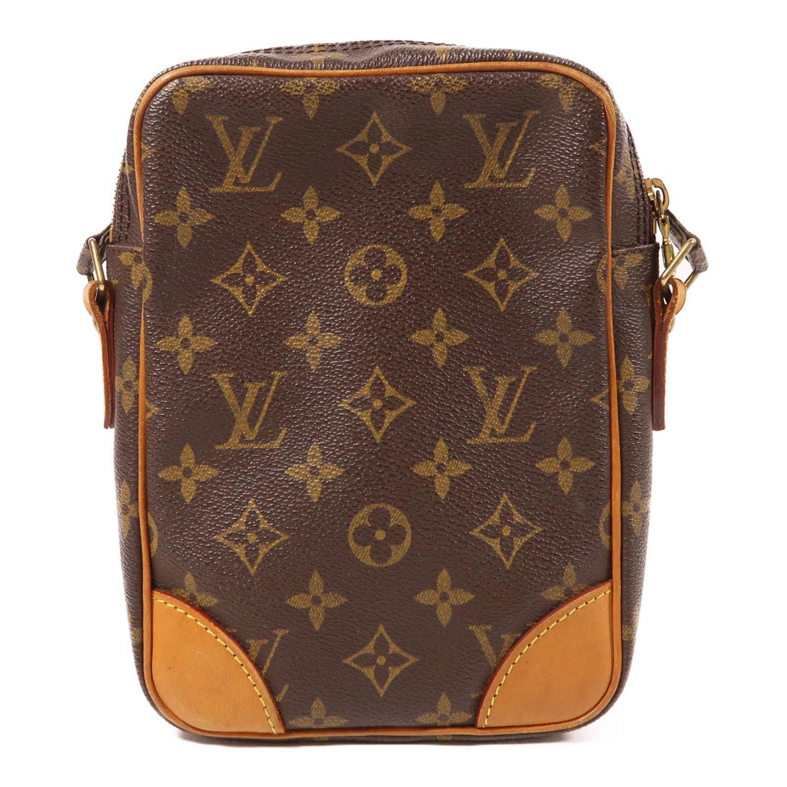 LOUIS VUITTON Monogram Danube金扣肩背袋棕色