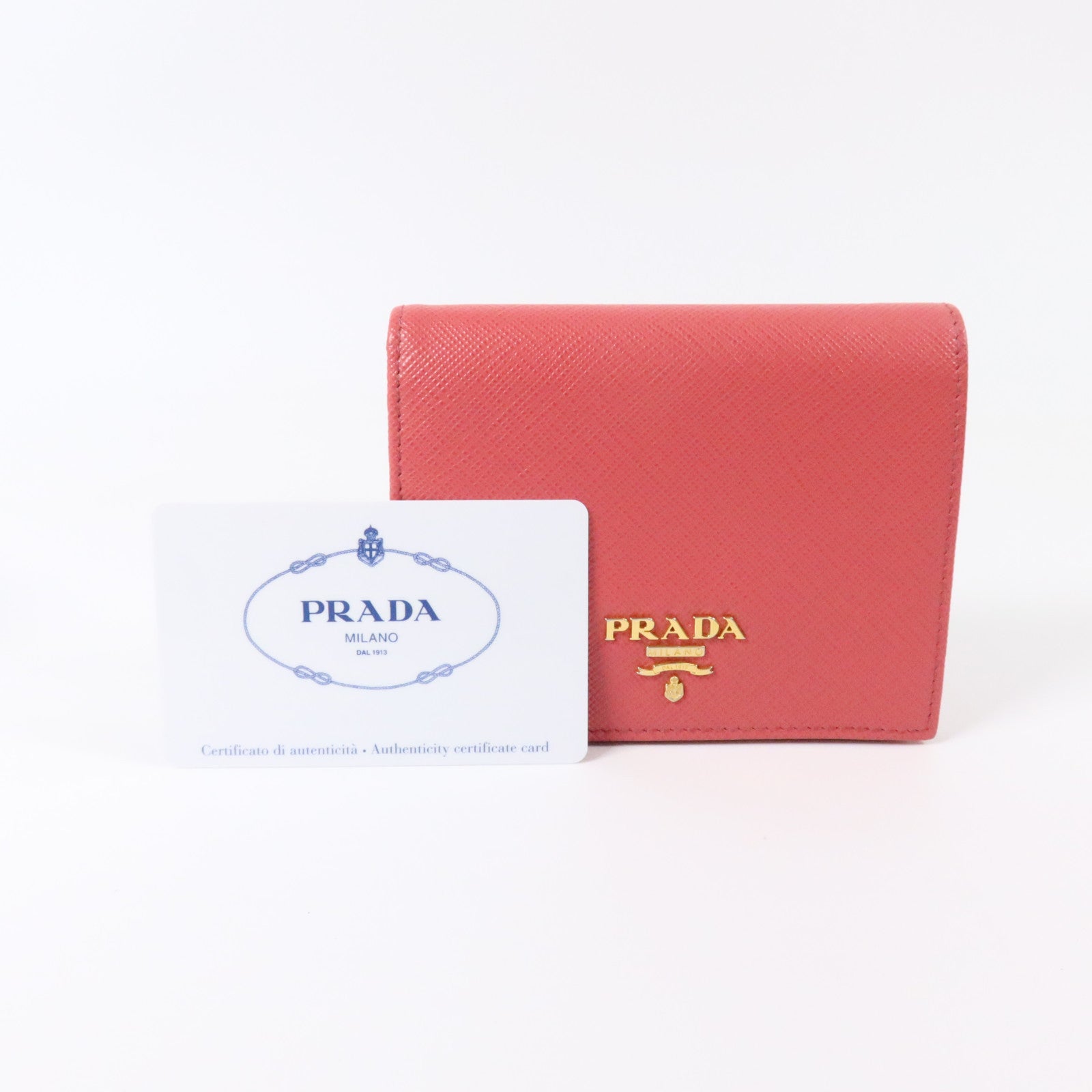 PRADA Saffiano皮革Wallet金扣錢包