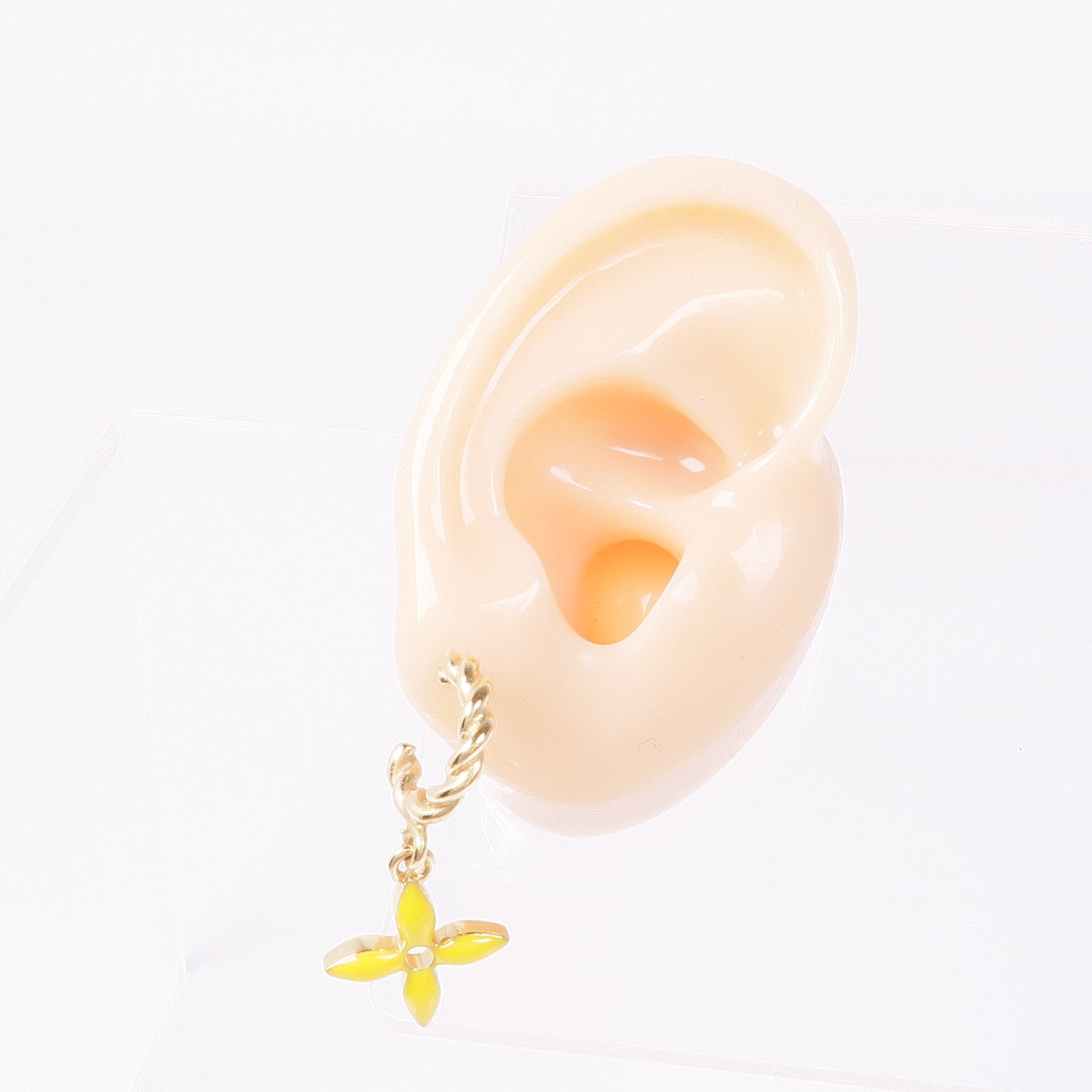 LOUIS VUITTON LV Sweet Monogram Earrings Metal Gold Red