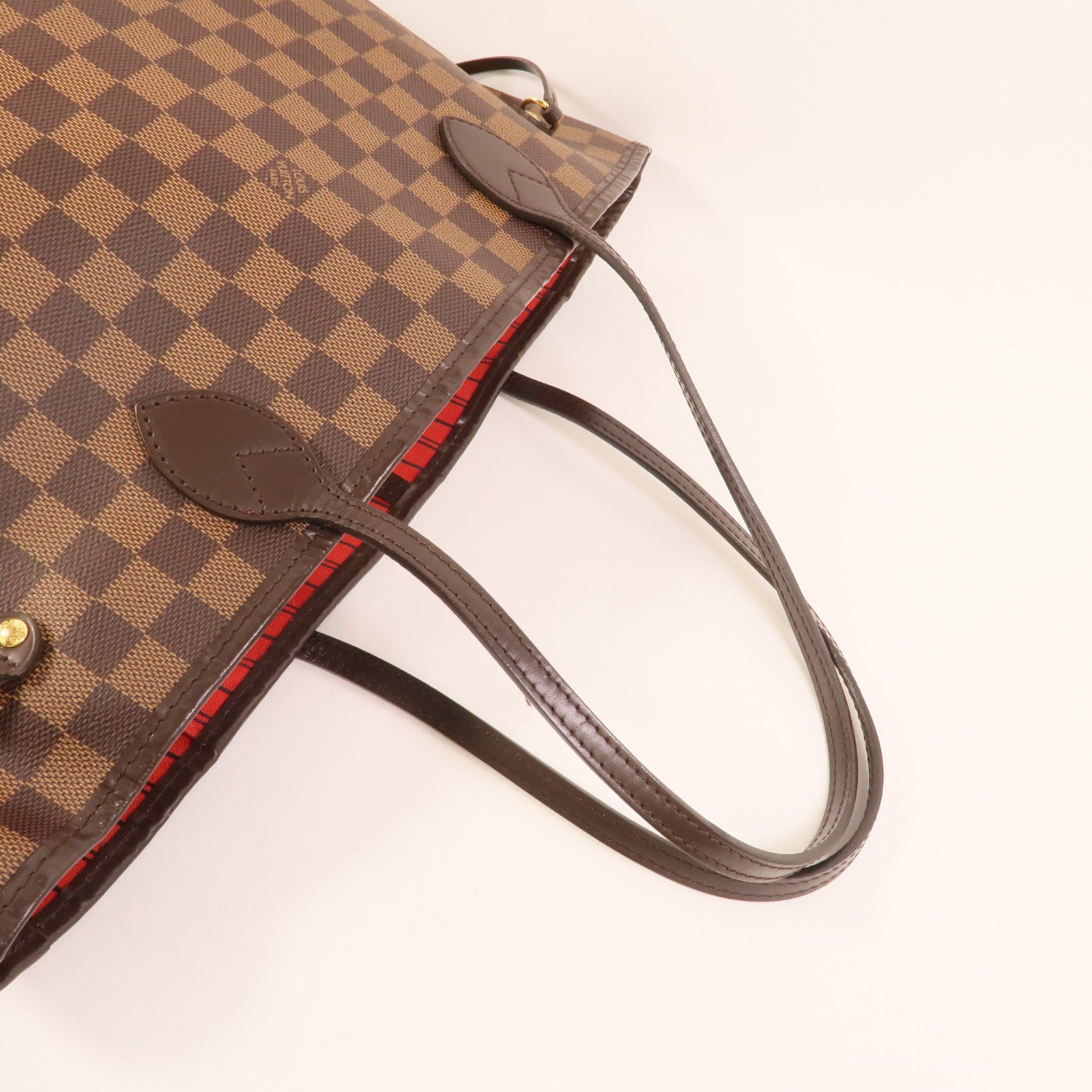 LOUIS VUITTON Damier Neverfull MM金扣手挽袋/肩背袋