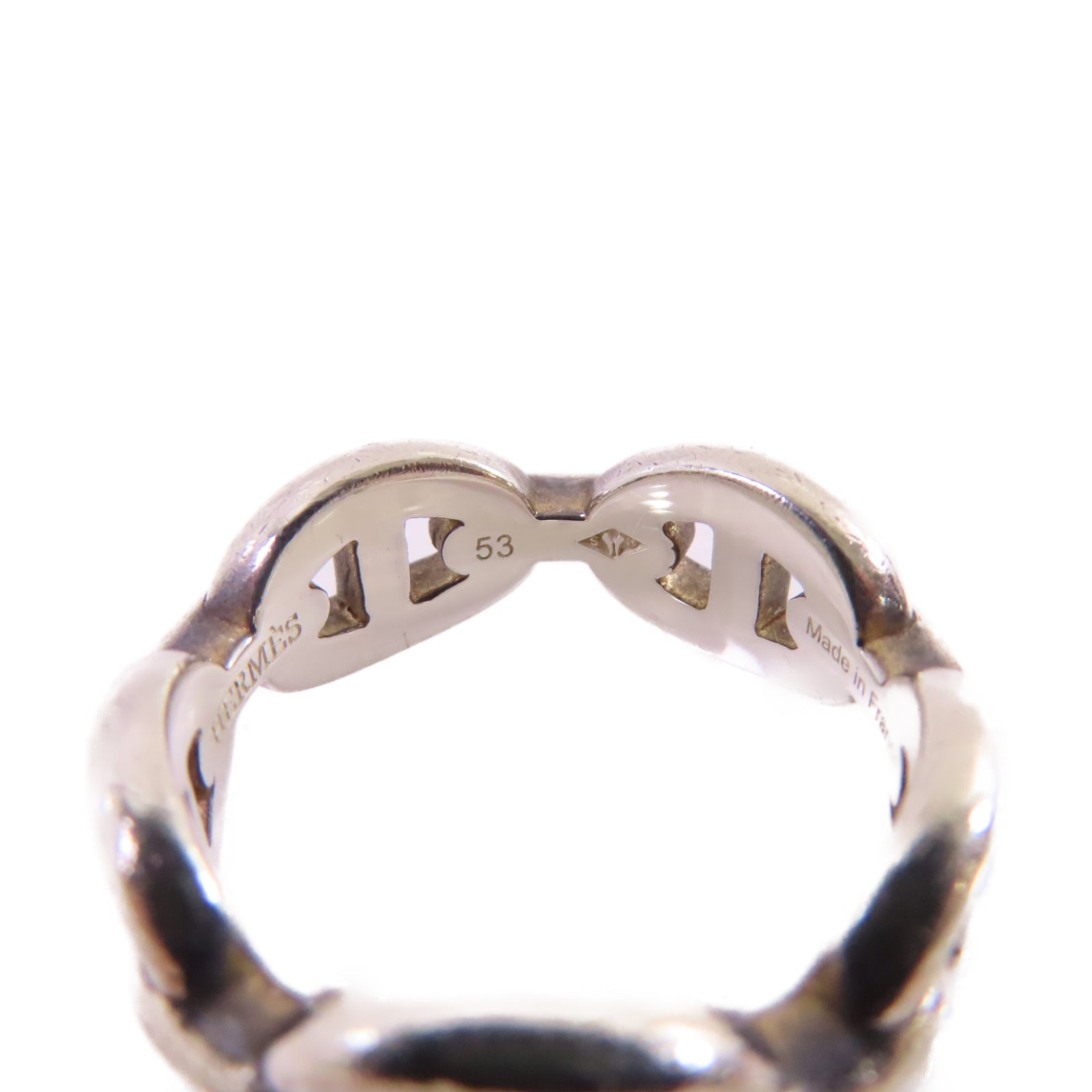 HERMES 925純銀Chaine d'Ancre Enchainee Ring戒指#53/US#6.75