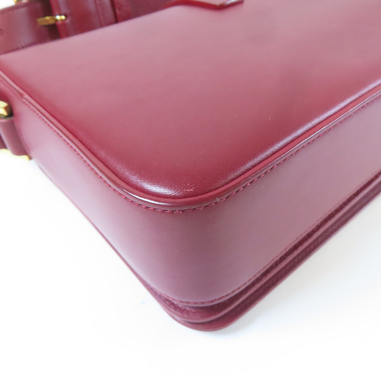 SAINT LAURENT 【激減優惠】牛皮皮革Classic Universite Shoulder Bag金扣肩背袋紅色