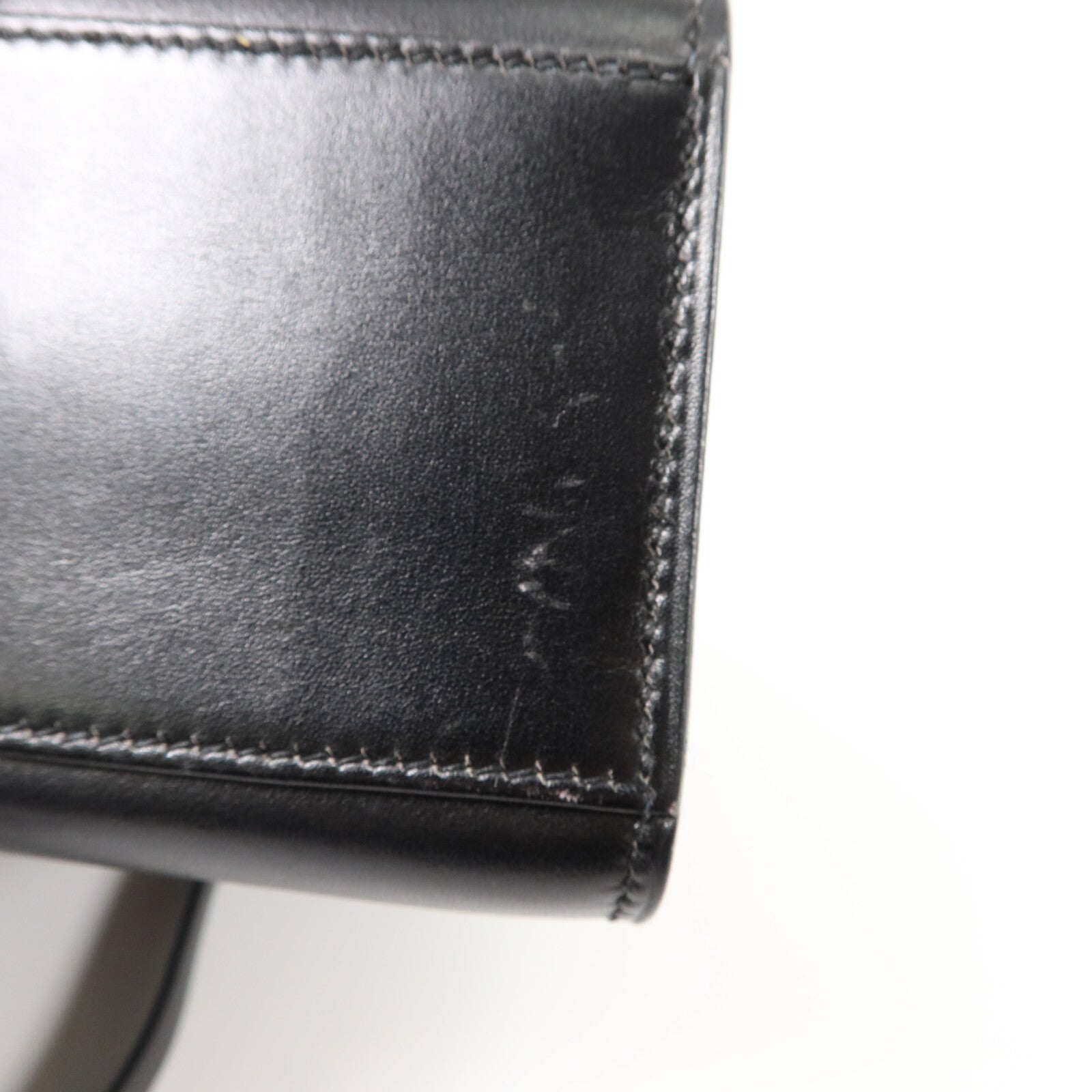 HERMES Box皮革Kelly Sport PM肩背袋Noir