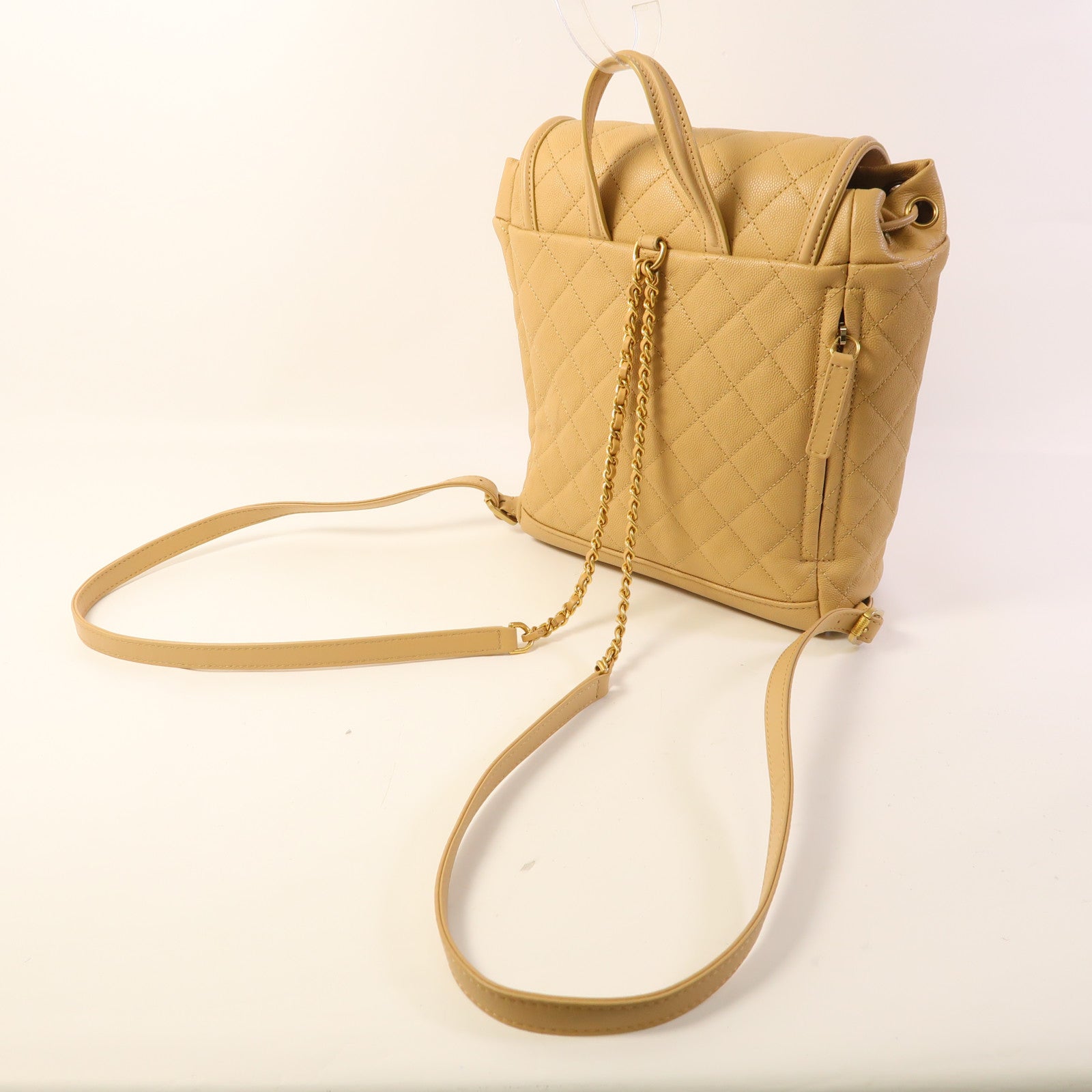 CHANEL 牛皮皮革Filigree Backpack金扣背包