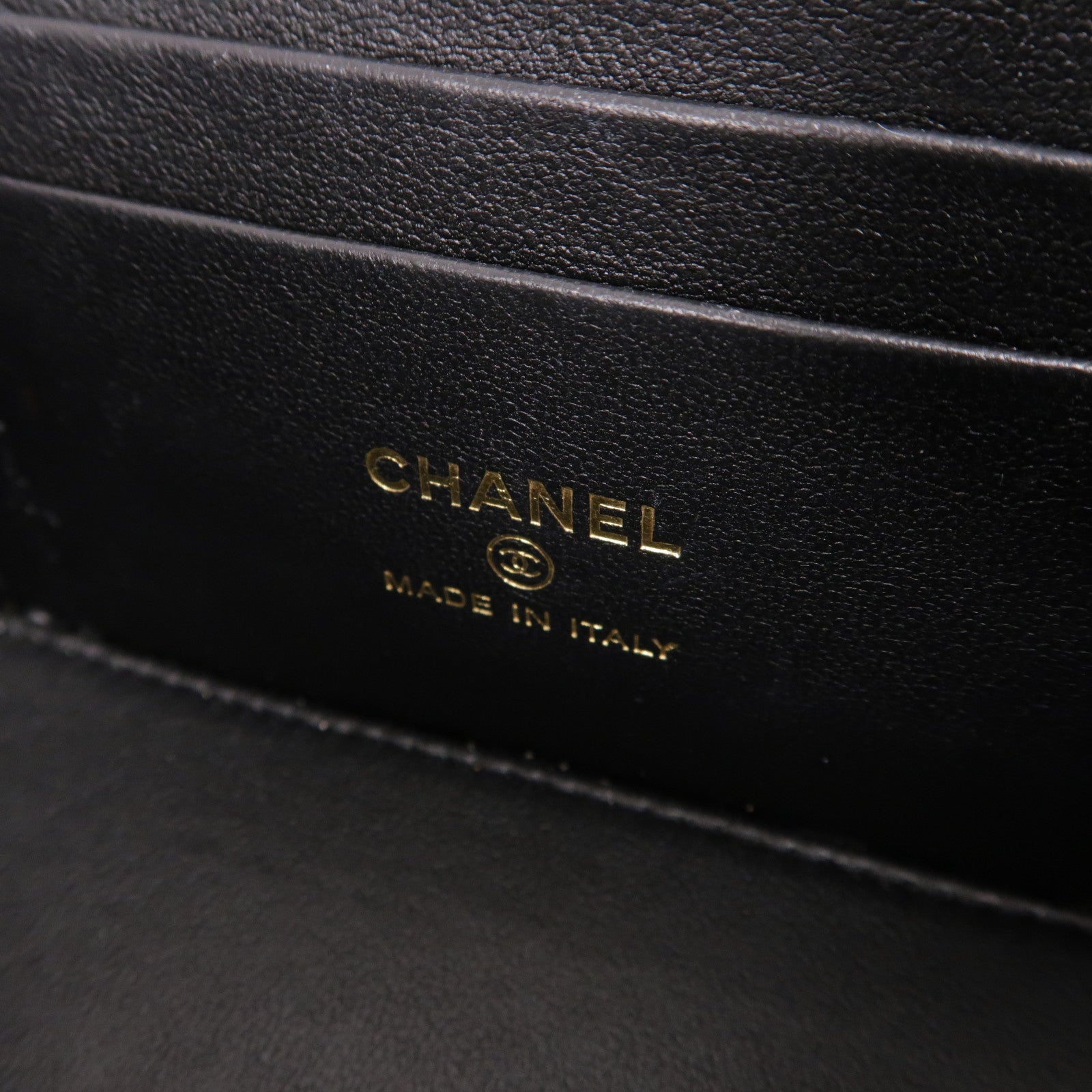 CHANEL 菱格羊皮皮革Vanity Case金扣鏈帶肩背袋黑色