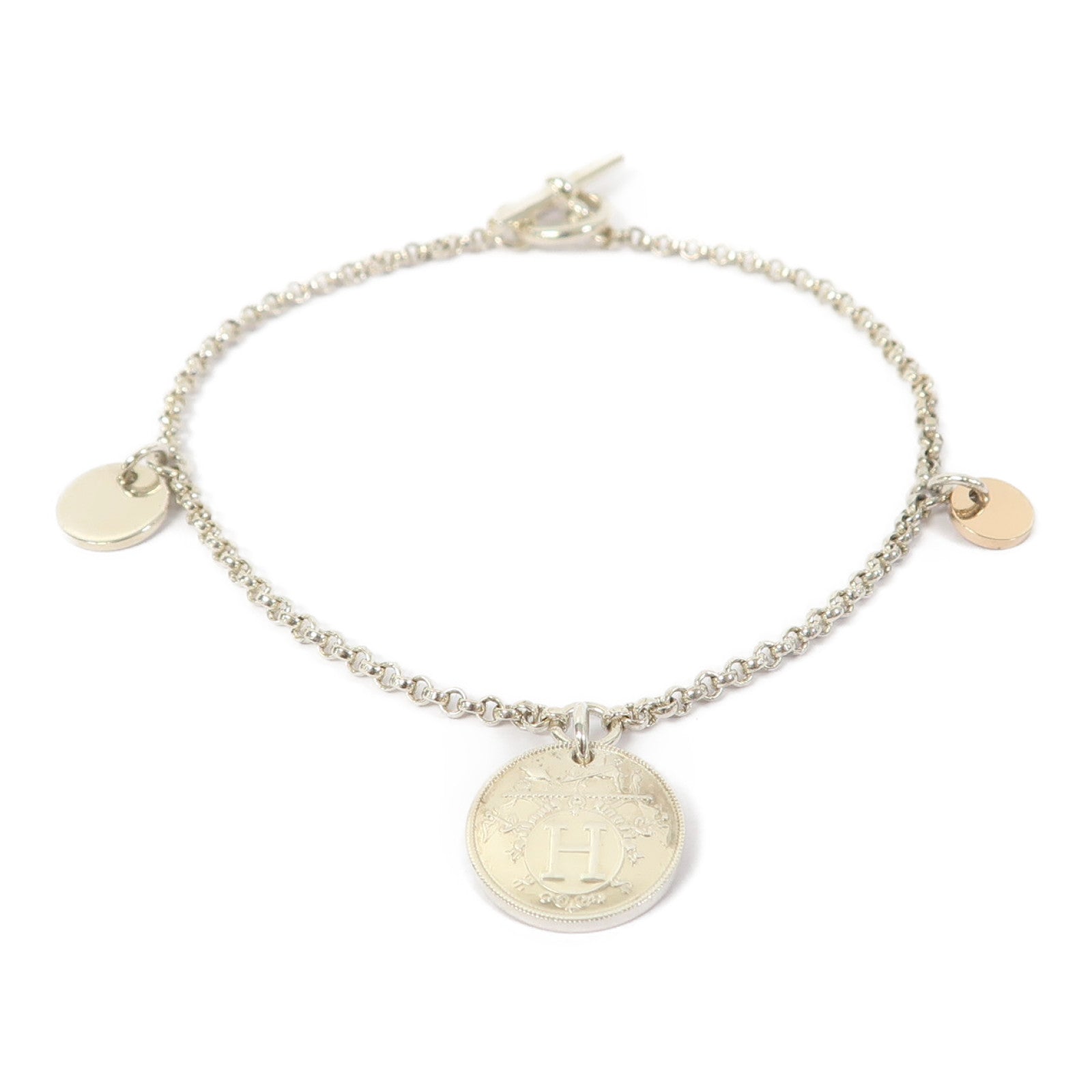 HERMES 925純銀/18K玫瑰金Bracelet手鏈