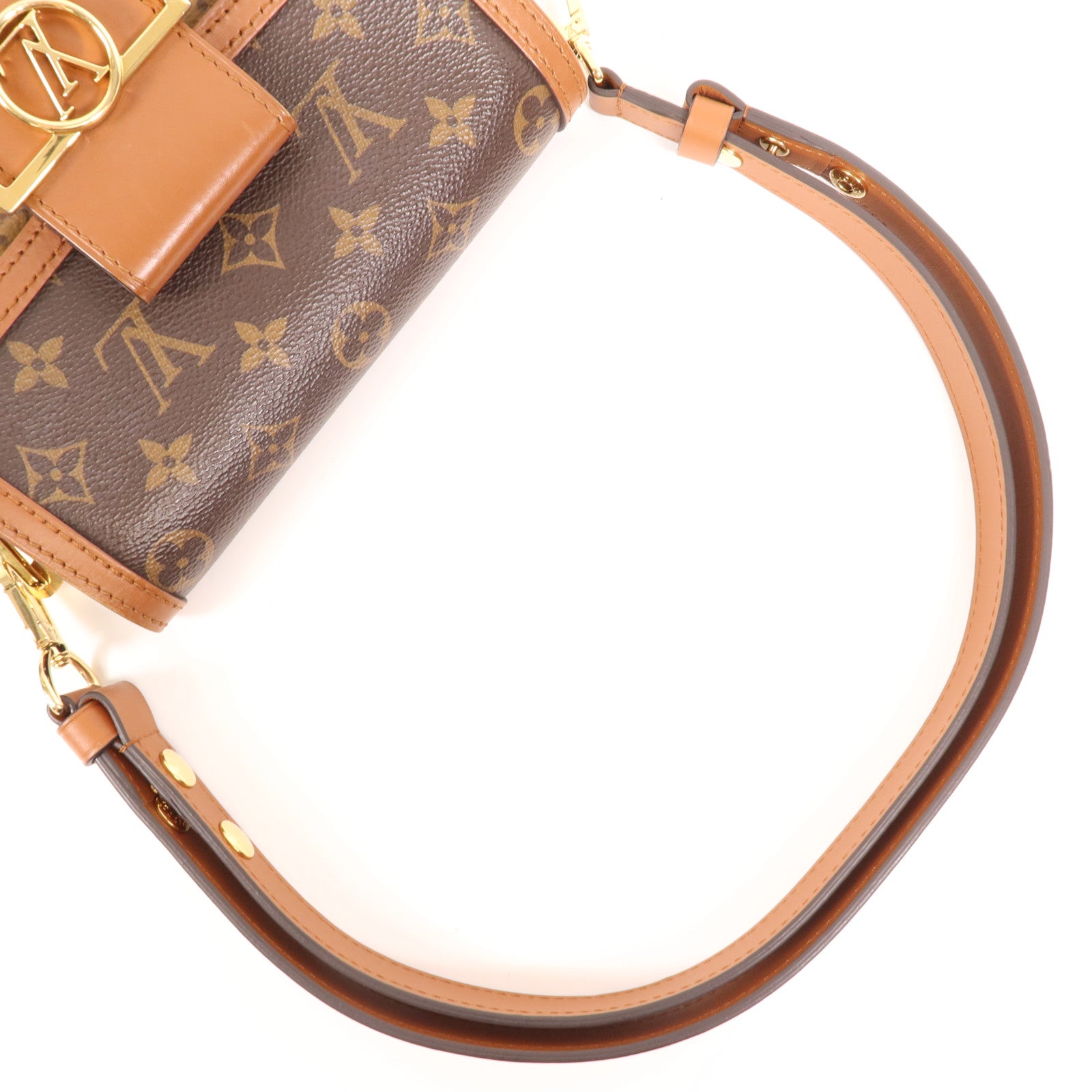 LOUIS VUITTON Monogram Reverse Mini Dauphine金扣肩背袋