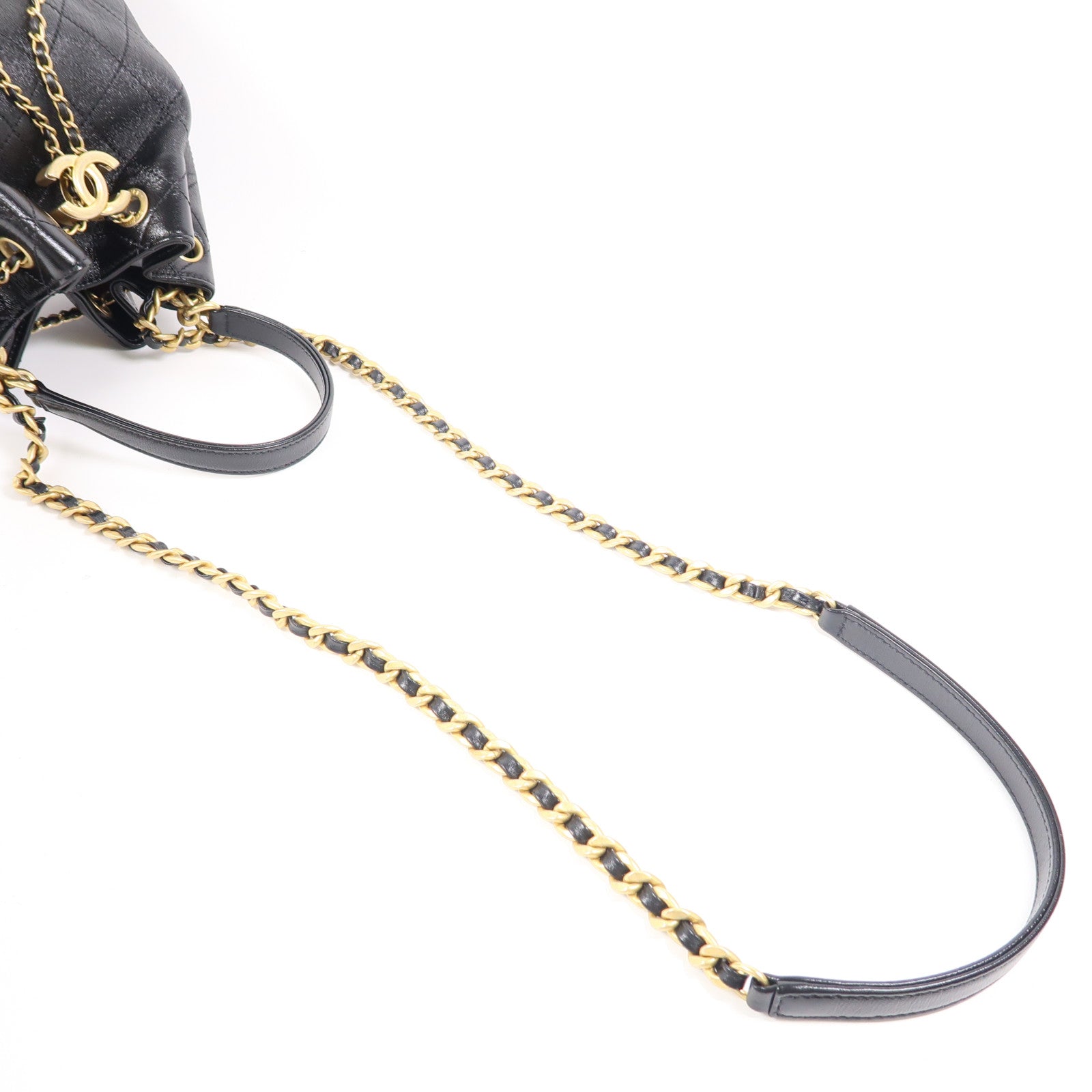 CHANEL 牛皮皮革Bucket Bag金扣手挽肩背兩用袋