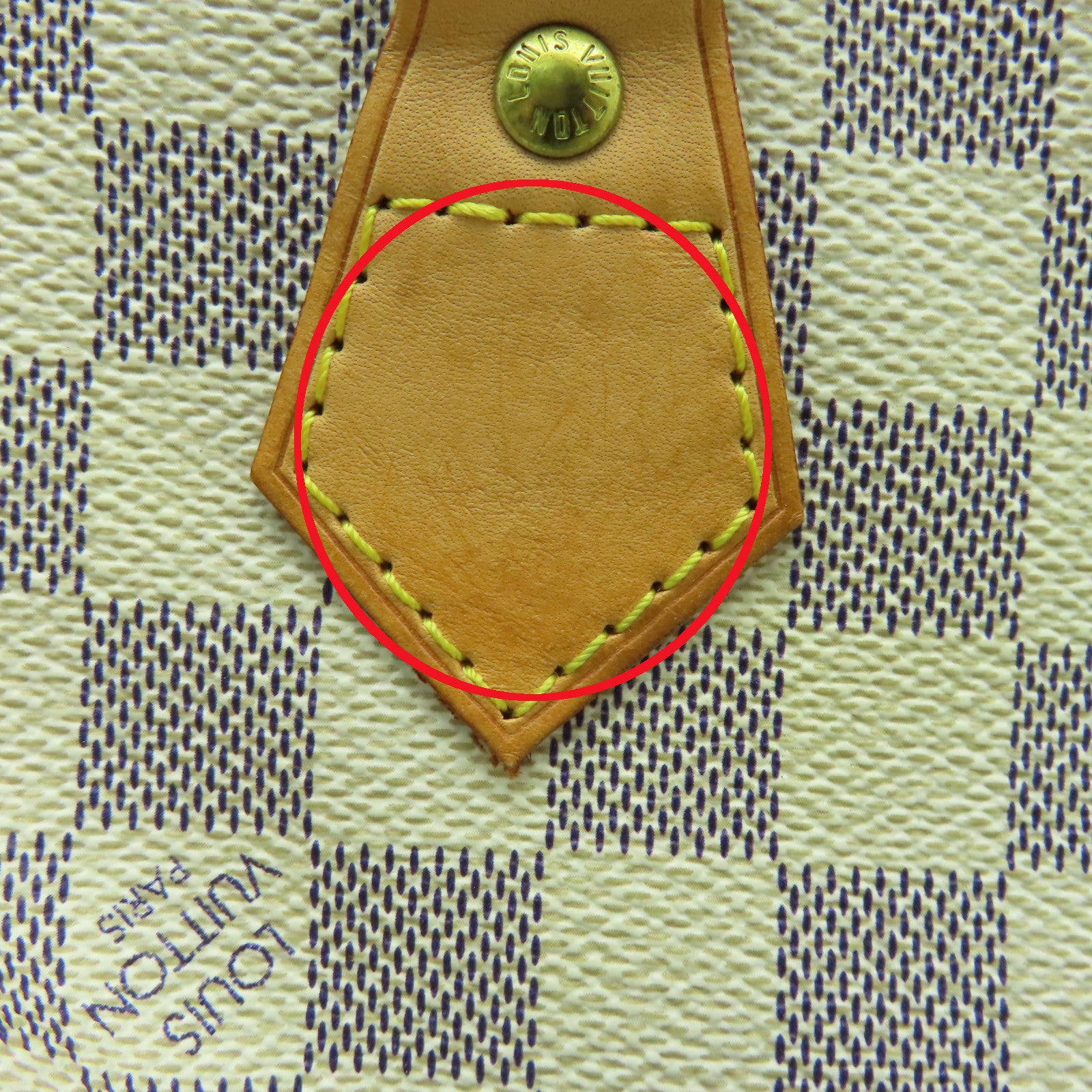 LOUIS VUITTON Damier Azur Speedy 25金扣手挽袋白色