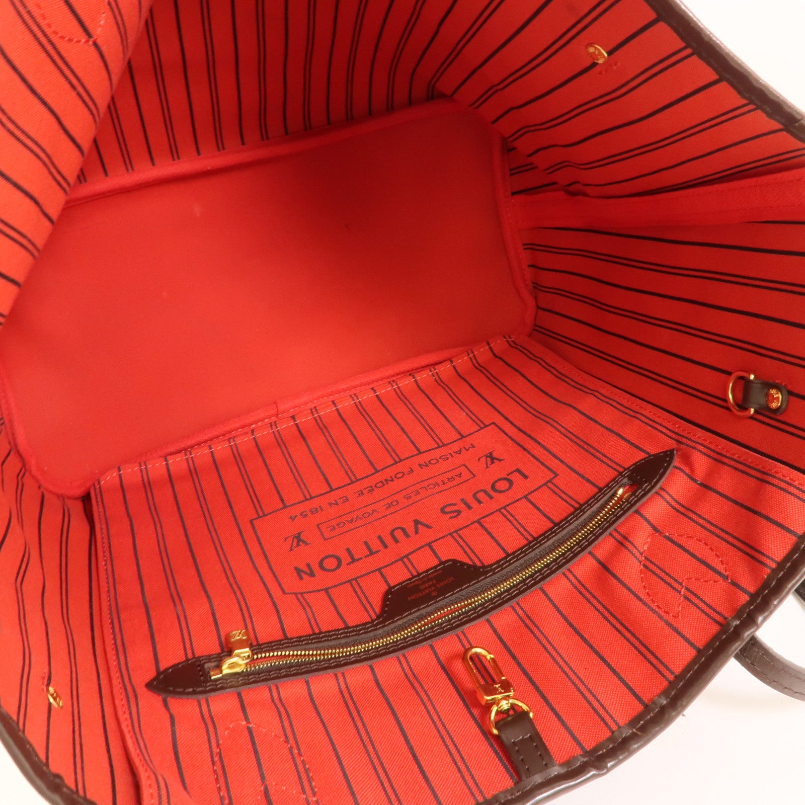 LOUIS VUITTON Damier Neverfull MM金扣手挽袋/肩背袋