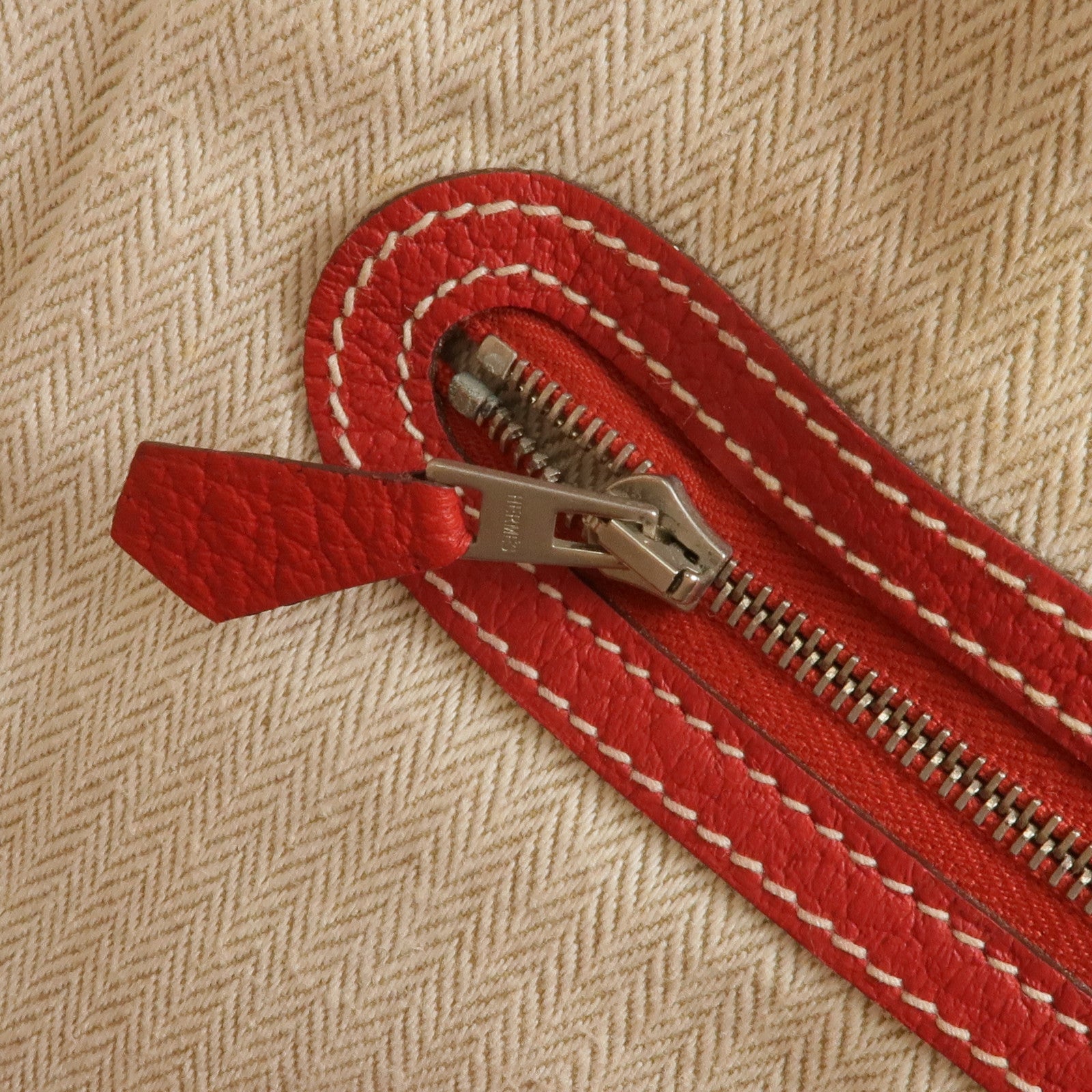 HERMES Clemence皮革Garden Party PM銀扣手挽袋